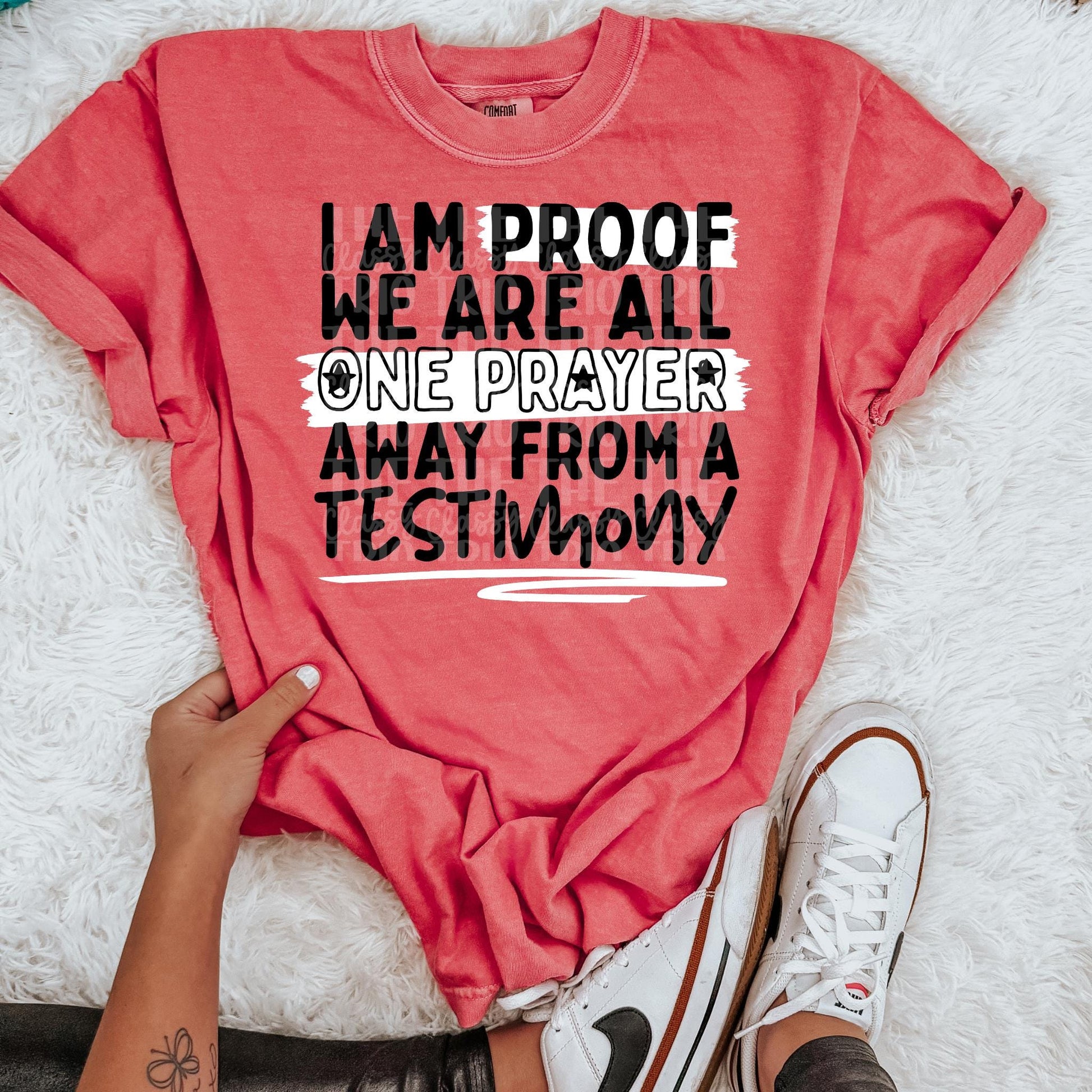 Proof Prayer Testimony | Drawing Digital Design | PNG | Sublimation | Christian Jesus Design | Doodle Design | Original Creator | One Color