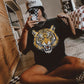 Faux Rhinestone Tiger | Digital Design | PNG | Sublimation | DTF | Mascot | Dazzle | Shirt Design | Country | Trending | Sparkle