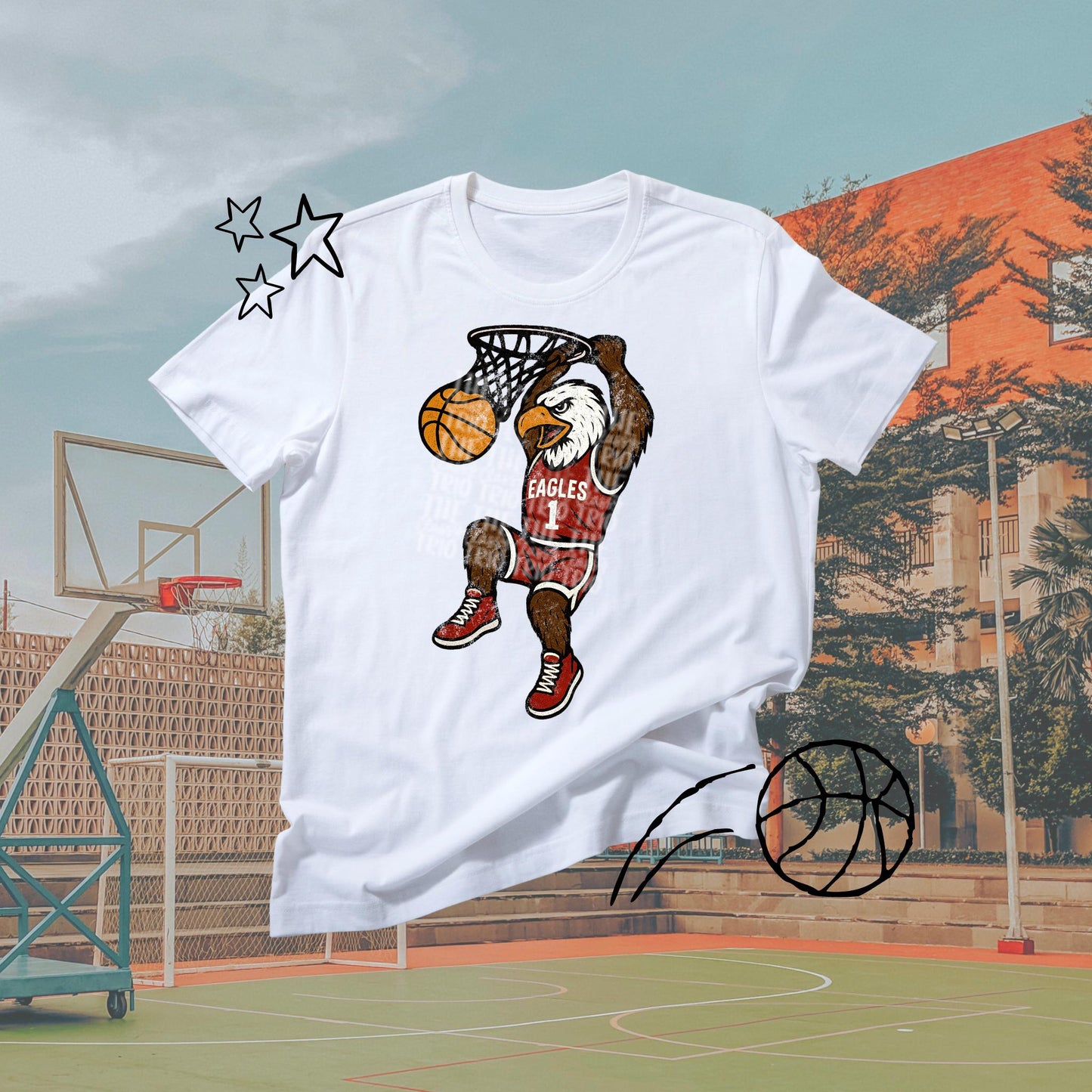 Eagles Basketball Grudge | Digital Design | PNG | Original Designer | Retro Shirt Design Trend | Vintage Chalk Distressed | School Mascot