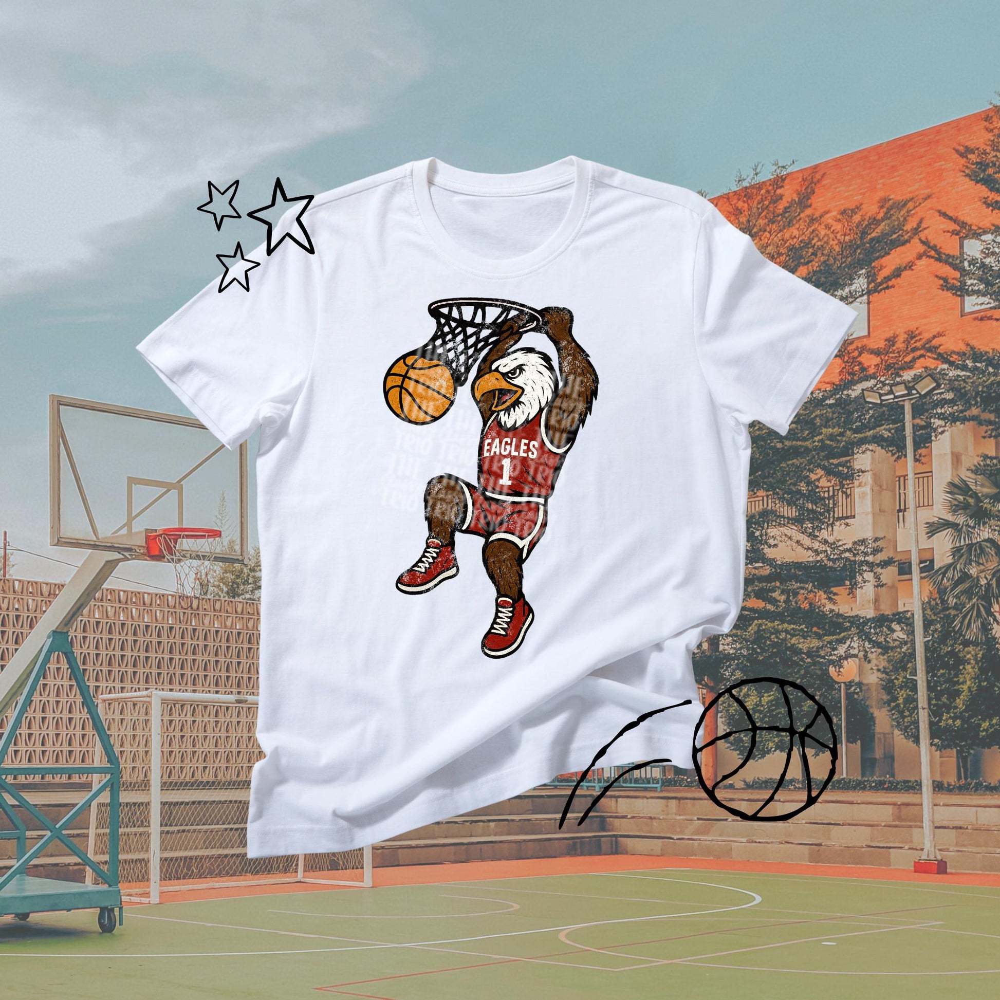 Eagles Basketball Grudge | Digital Design | PNG | Original Designer | Retro Shirt Design Trend | Vintage Chalk Distressed | School Mascot