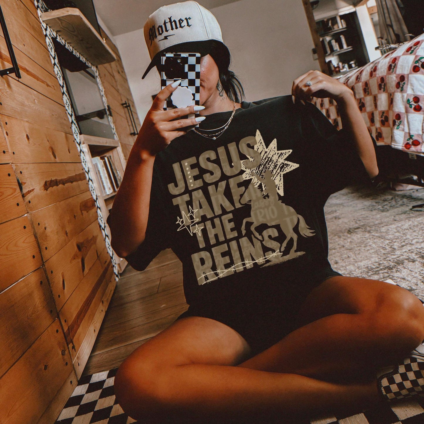 Jesus Take The Reins | Digital Design | PNG | Sublimation | Western | Neutrals | Christian Shirt Design | Trending | Original | Gift Idea