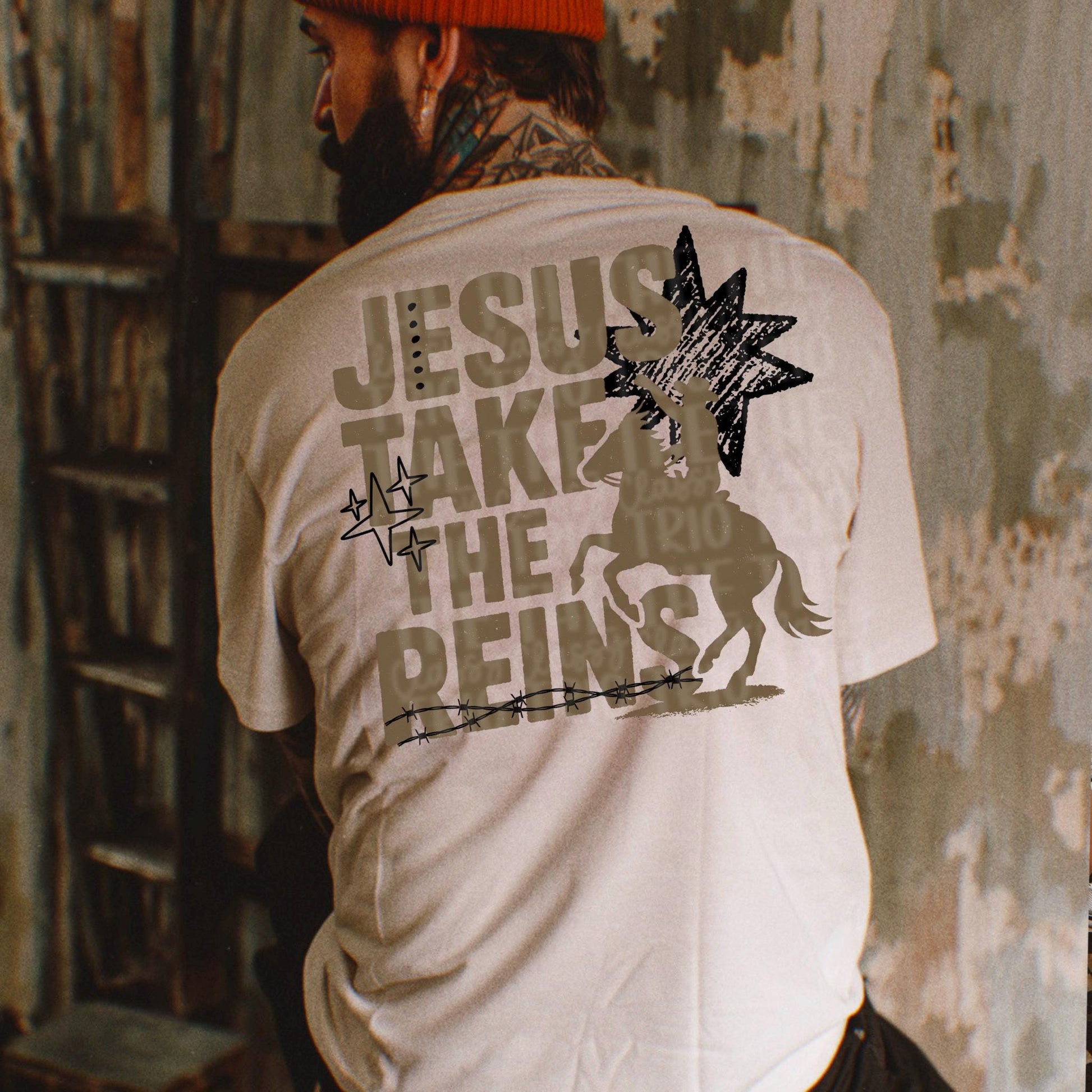 Jesus Take The Reins | Digital Design | PNG | Sublimation | Western | Neutrals | Christian Shirt Design | Trending | Original | Gift Idea