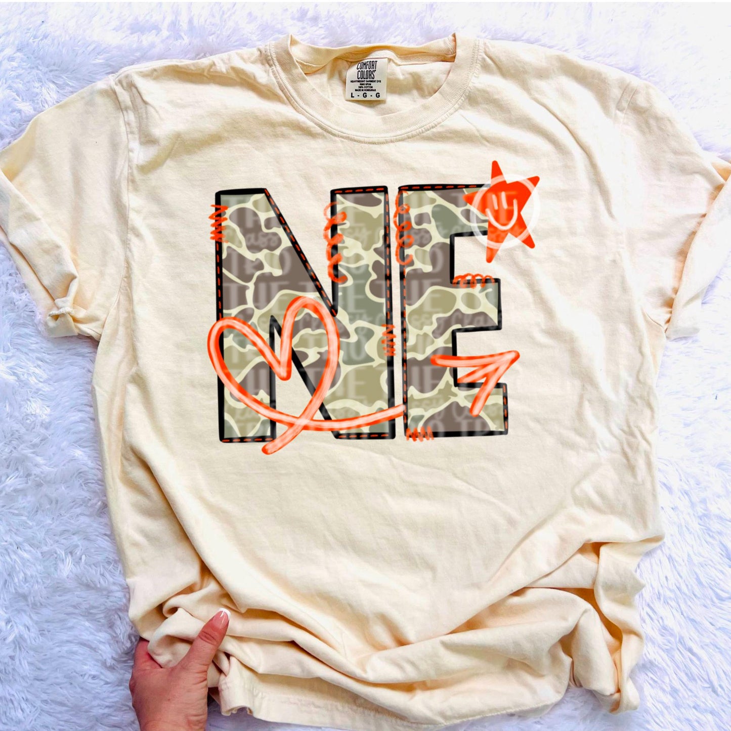 Nebraska Camo State Doodle: Digital PNG Design (Digital Download)