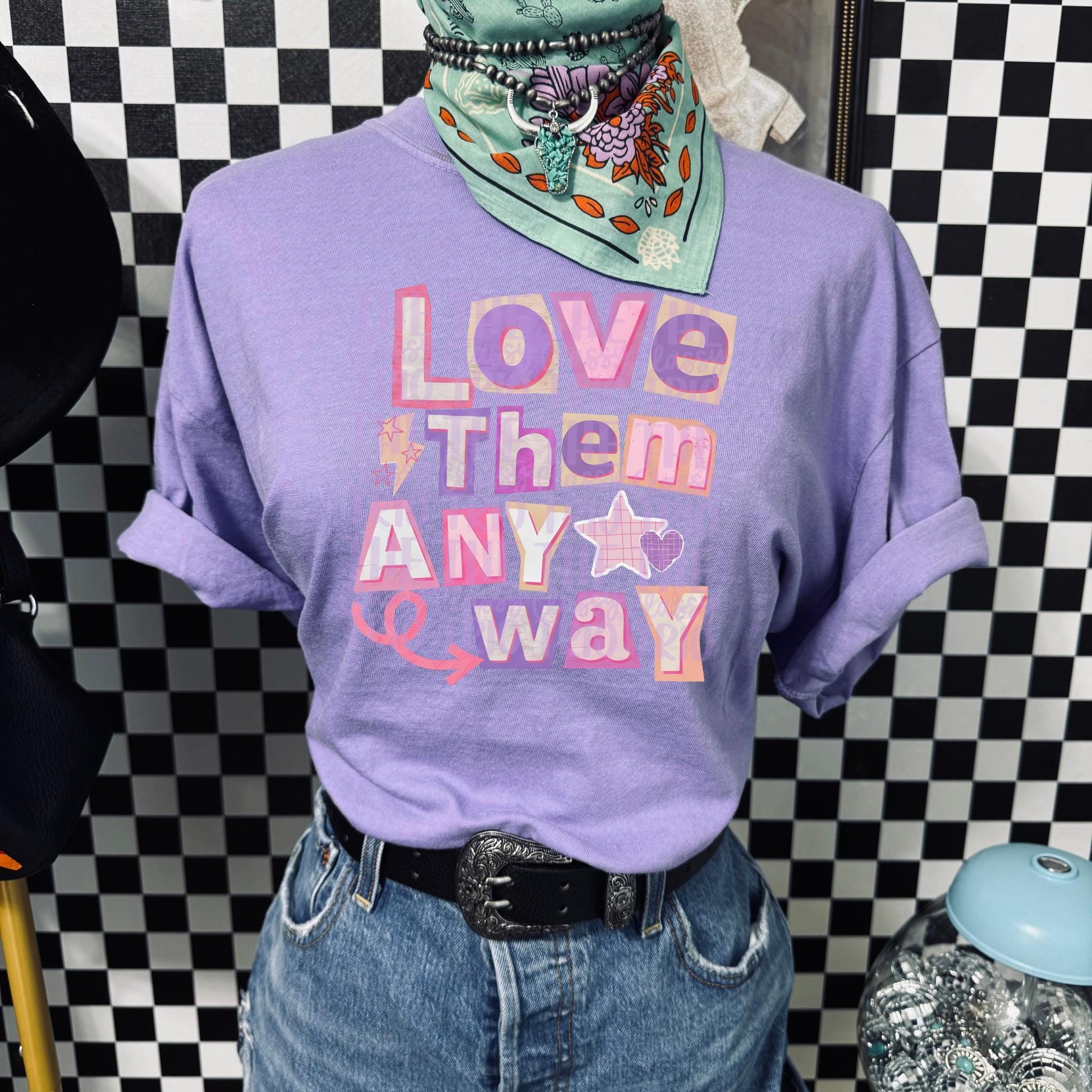 Love Them Anyway | Scrapbook Drawing Digital Design | PNG | Sublimation | Christian | Be Kind | Kid Adult Design | Original Creator