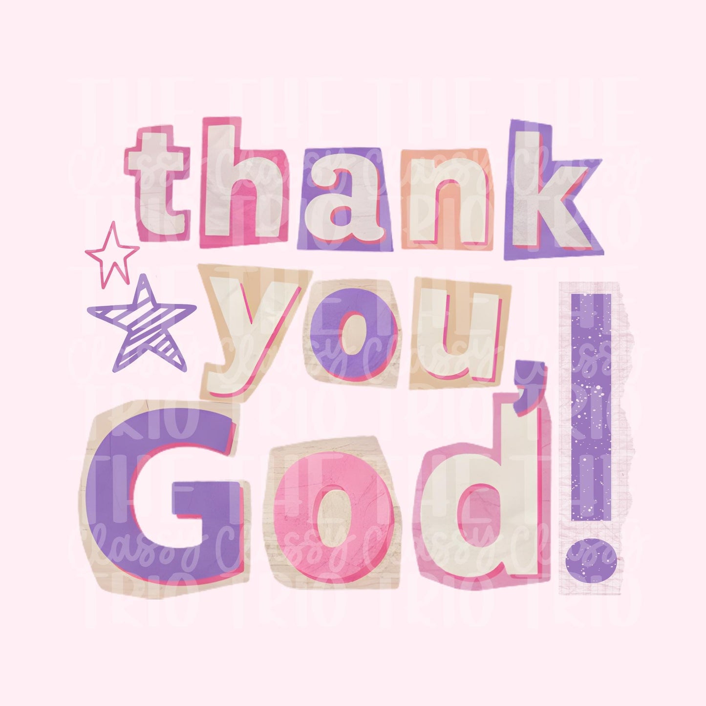 Thank You God | Scrapbook Doodle Drawing Digital Design | PNG | Sublimation | Christian Kid Adult Design | Original Creator