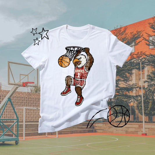 Hawks Basketball Grudge | Digital Design | PNG | Original Designer | Retro Shirt Design Trend | Vintage Chalk Distressed | School Mascot