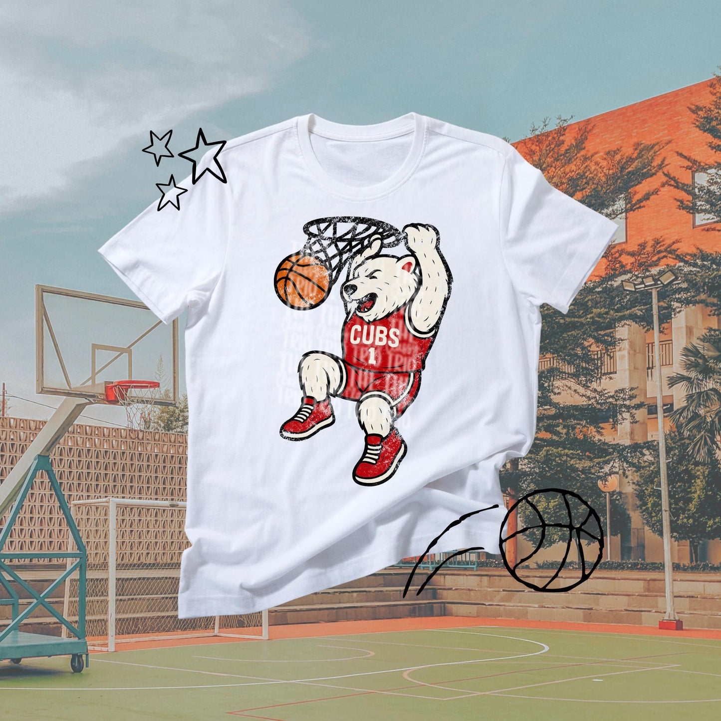Cubs Basketball Grudge | Digital Design | PNG | Original Designer | Shirt Design Trend | Vintage Chalk Distressed | School Mascot