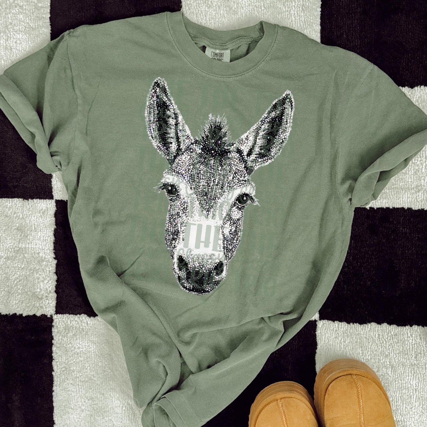 Faux Rhinestone Donkey | Digital Design | PNG | Sublimation | DTF | Animal | Shirt Design | Trending