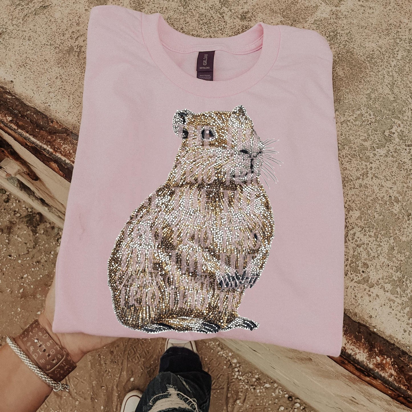 Faux Rhinestone Capybara | Instant Digital Design | PNG | Sublimation | DTF | Shirt Design