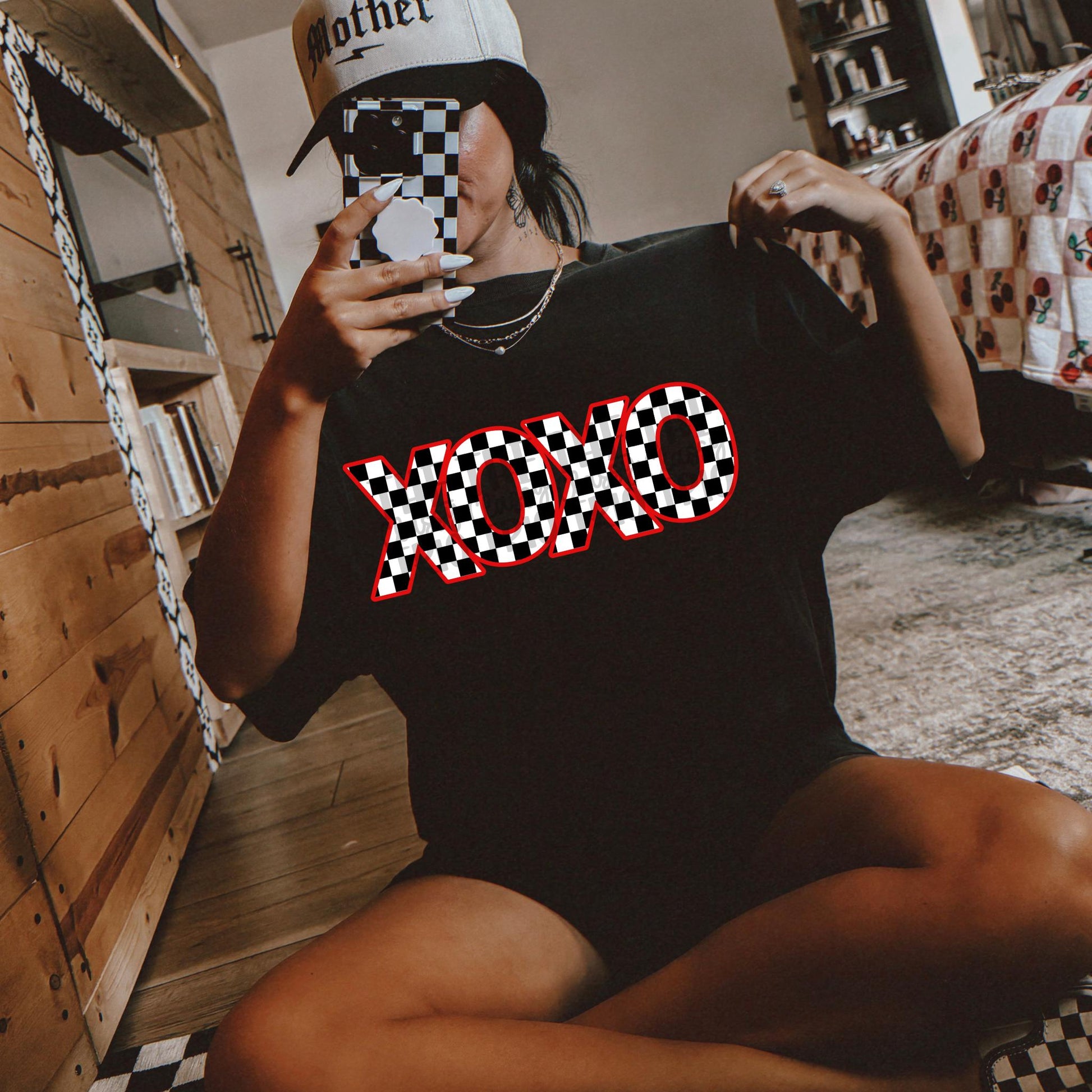 XOXO Checkered Digital Design | PNG | Valentines Day Shirt Design | Original Creator