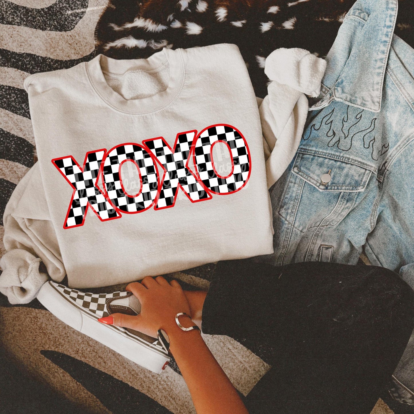 XOXO Checkered Digital Design | PNG | Valentines Day Shirt Design | Original Creator