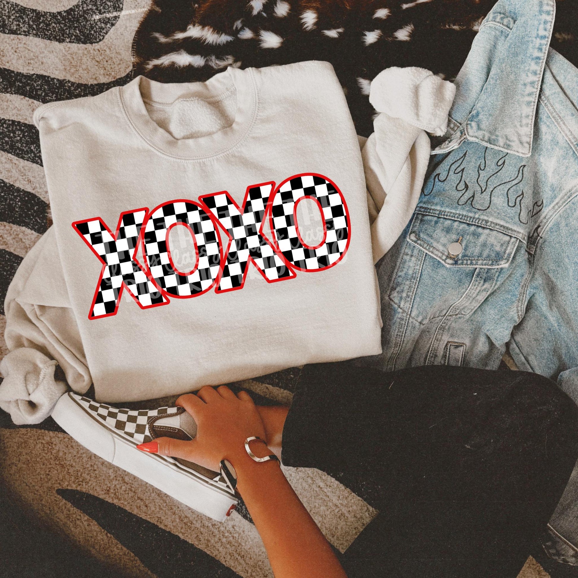 XOXO Checkered Digital Design | PNG | Valentines Day Shirt Design | Original Creator