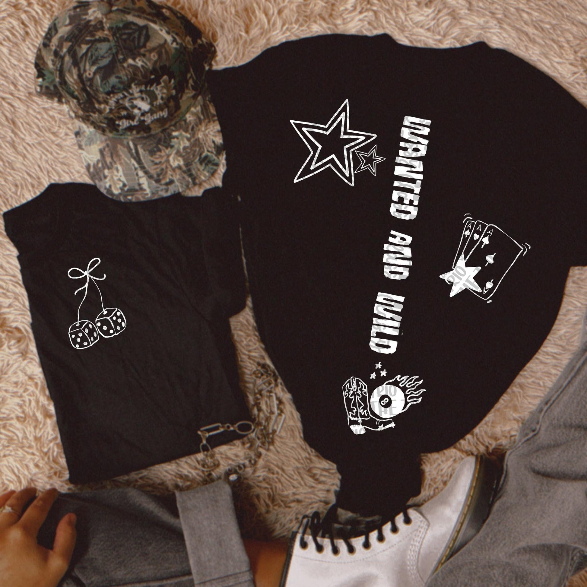 Wanted Wild Western Y2K Doodle Digital Design | PNG | DTF Sublimation Shirt Design Original Designer