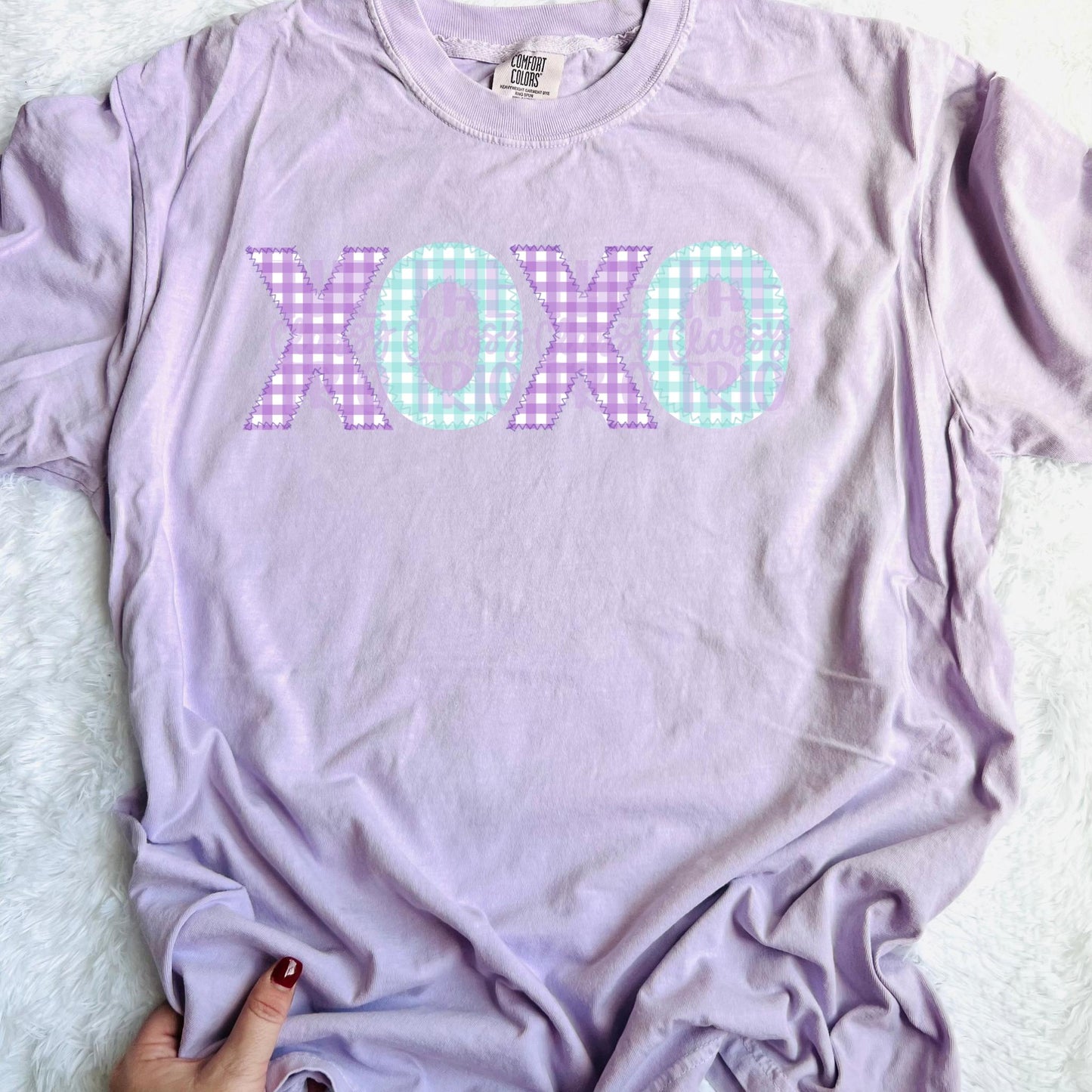 XOXO Valentine | Digital Design | PNG | Sublimation | Faux Embroidery | Plaid | Shirt Design | Kid and Adult Design | Trending