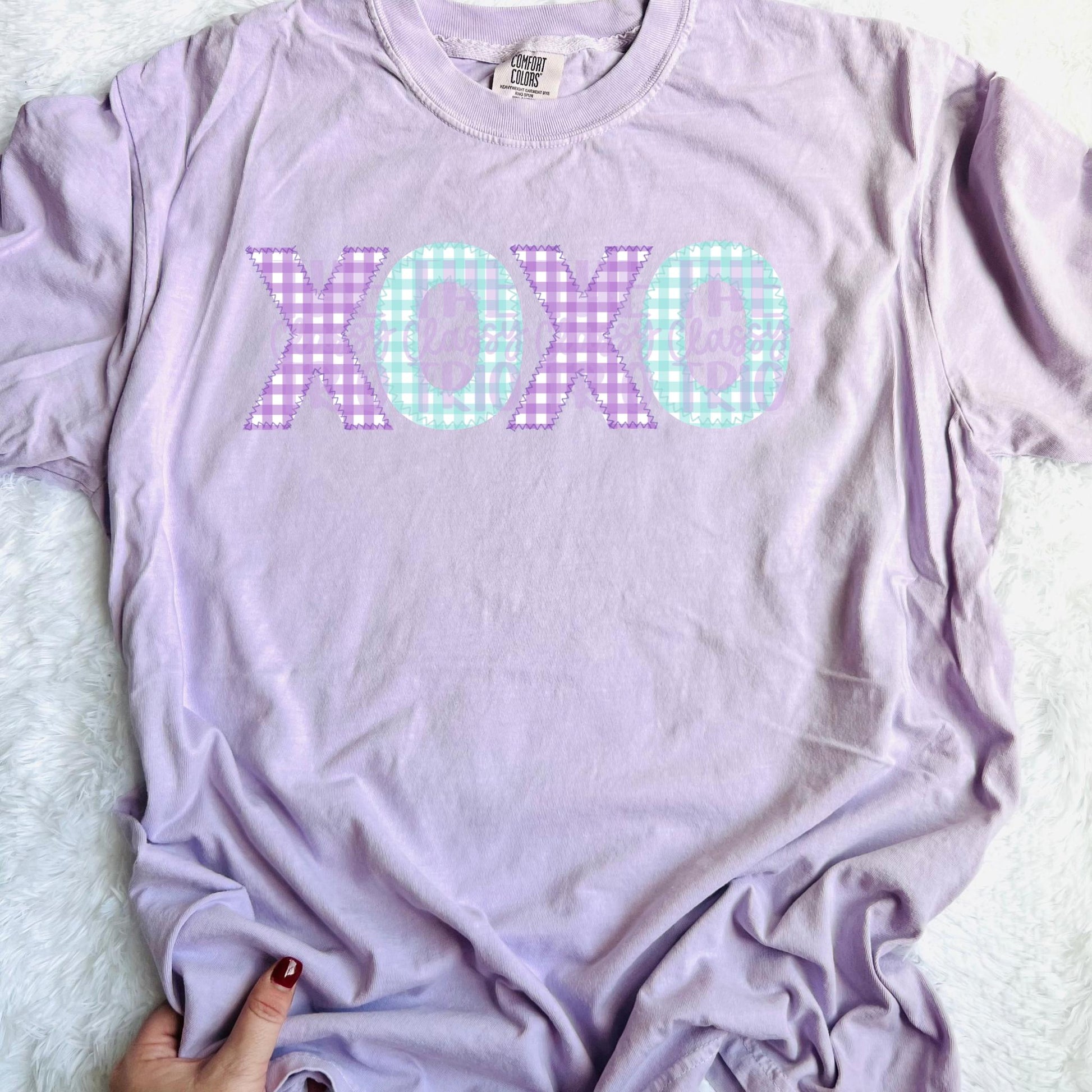 XOXO Valentine | Digital Design | PNG | Sublimation | Faux Embroidery | Plaid | Shirt Design | Kid and Adult Design | Trending