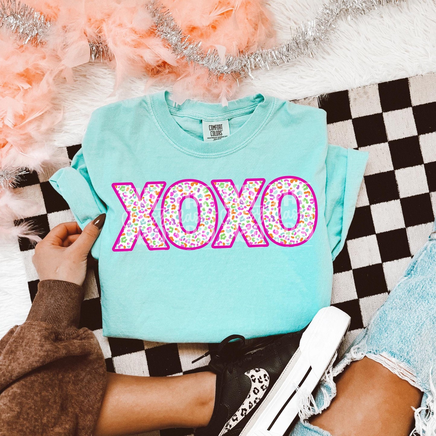 XOXO Leopard Colorful | Digital Design | PNG | Valentines Day Shirt Design | Original Creator