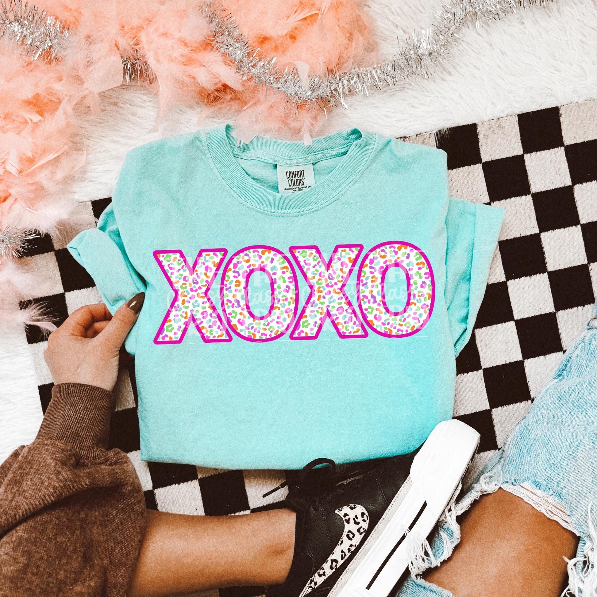 XOXO Leopard Colorful | Digital Design | PNG | Valentines Day Shirt Design | Original Creator