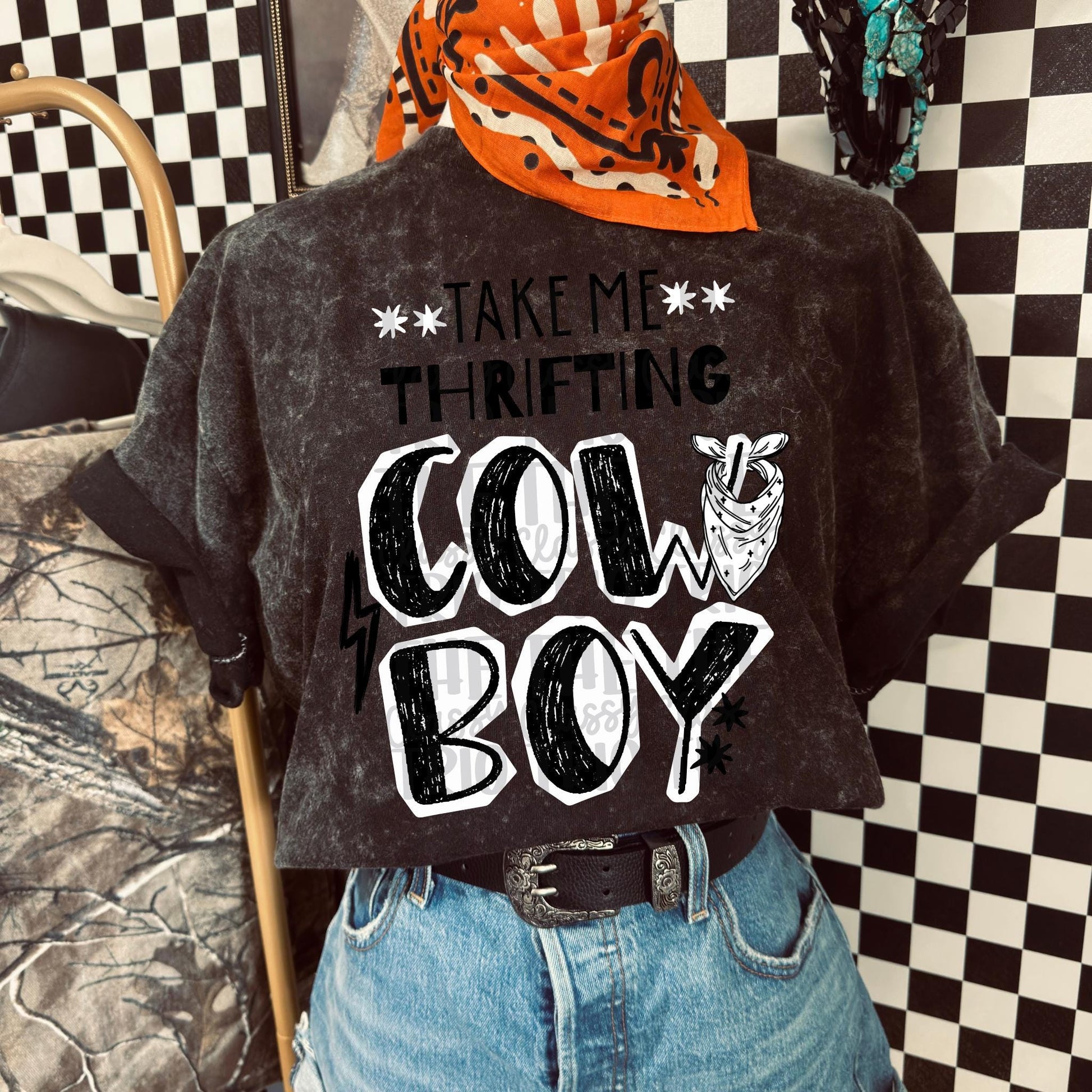 Take Me Thrifting Cowboy | Digital Design PNG | Sublimation | DTF Country Shirt Design | Trending