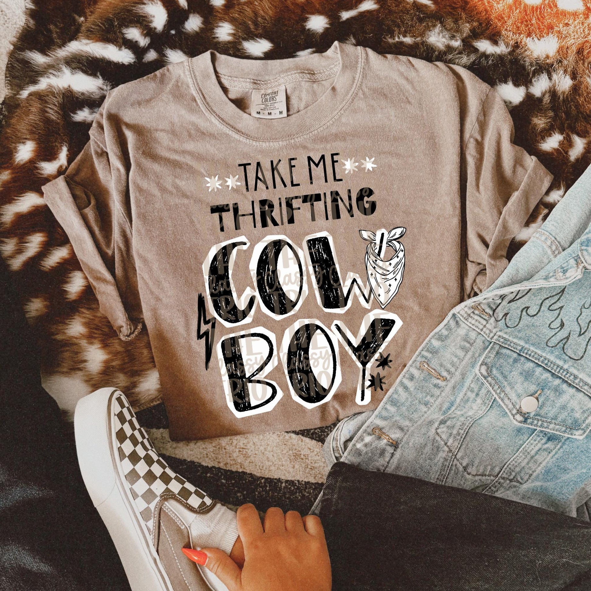 Take Me Thrifting Cowboy | Digital Design PNG | Sublimation | DTF Country Shirt Design | Trending