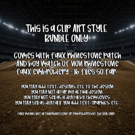 Faux Rhinestone Monster Truck Clip Art Bundle Digital Design PNG | Sublimation DTF Shirt Designs