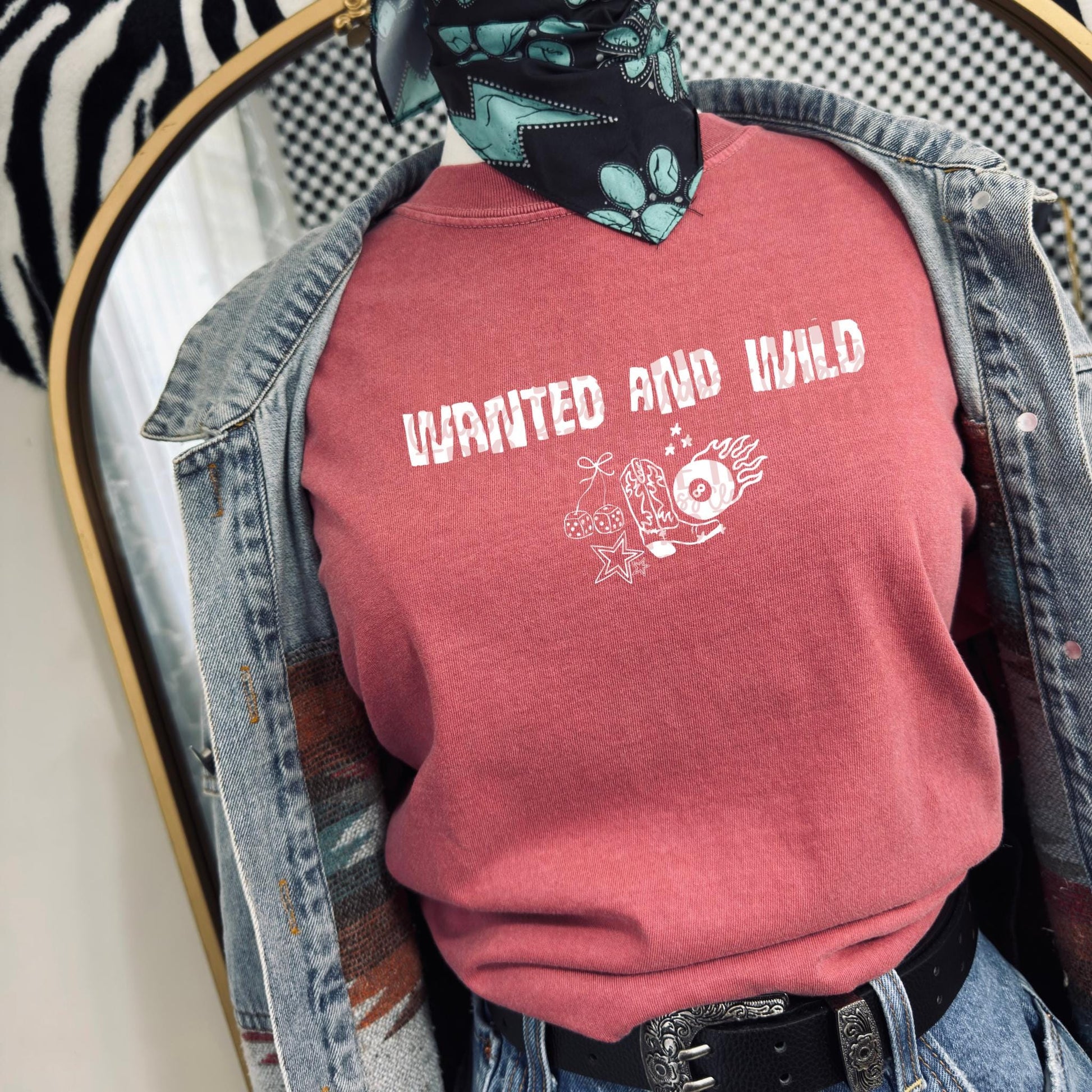 Wanted Wild Western Y2K Doodle Digital Design | PNG | DTF Sublimation Shirt Design Original Designer