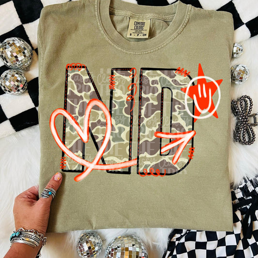 Old Camo State Doodle ND | Digital Design | PNG | Sublimation | Camouflage | Shirt Design | Camo State | Original Designer