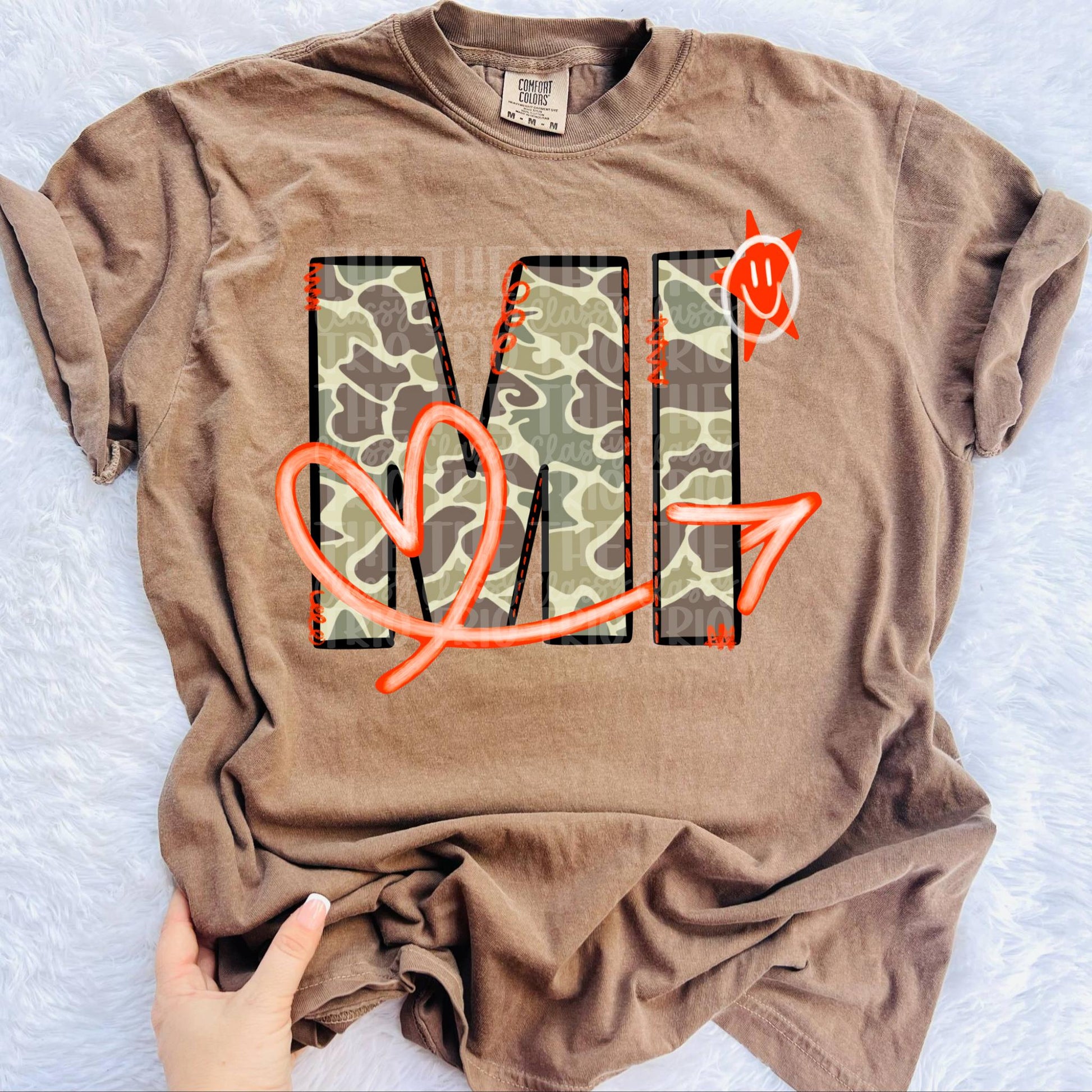 Old Camo State Doodle MI | Digital Design | PNG | Sublimation | Camouflage | Shirt Design | Camo State | Original Designer