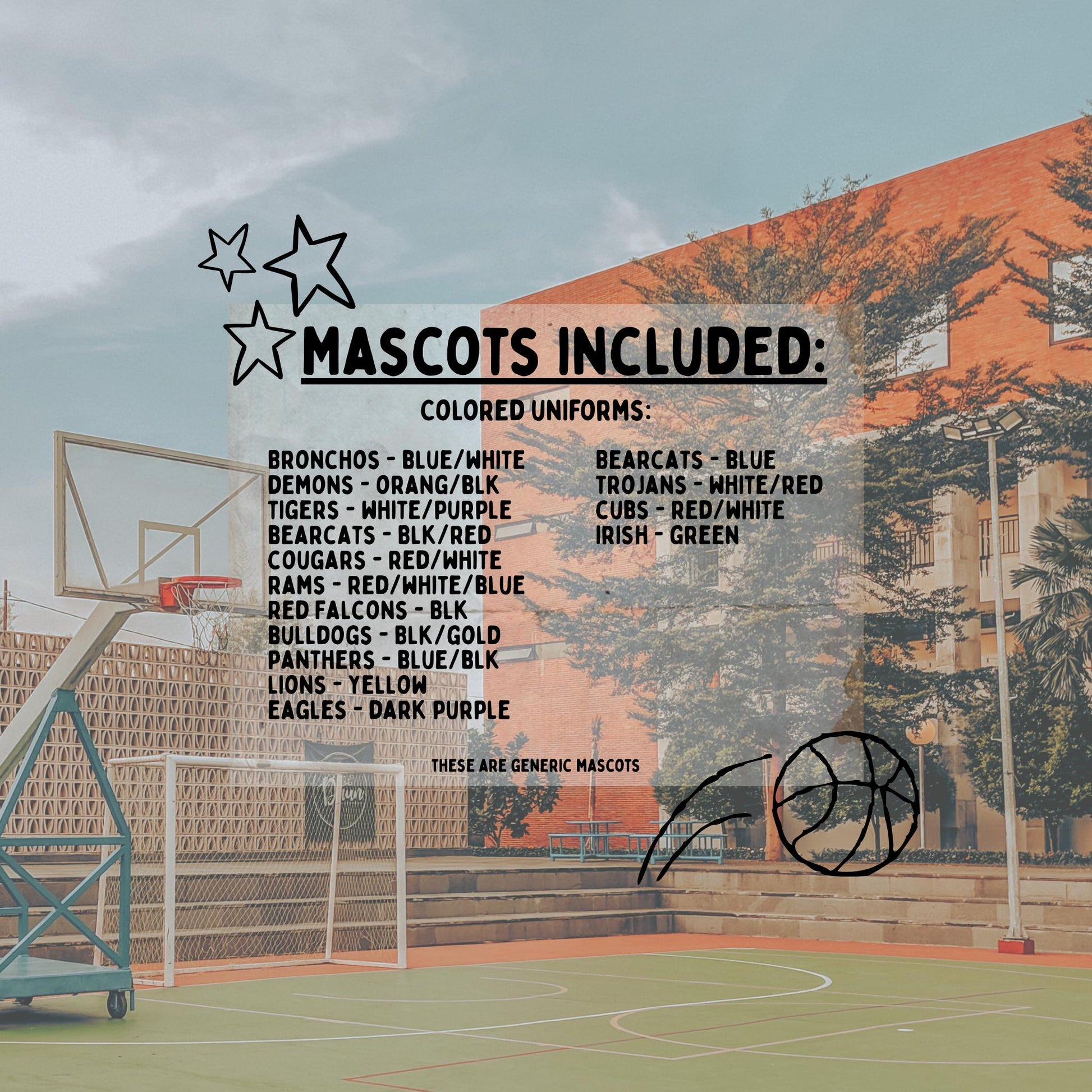 Vintage Basketball Bundle | Digital PNG | Sublimation | DTF | School Sports Team | Shirt Designs | Trending | Mascots | Original Creator