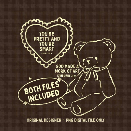 Girly You’re Pretty Doodle Digital Design PNG Christian Shirt Design | Trending | Original Designer