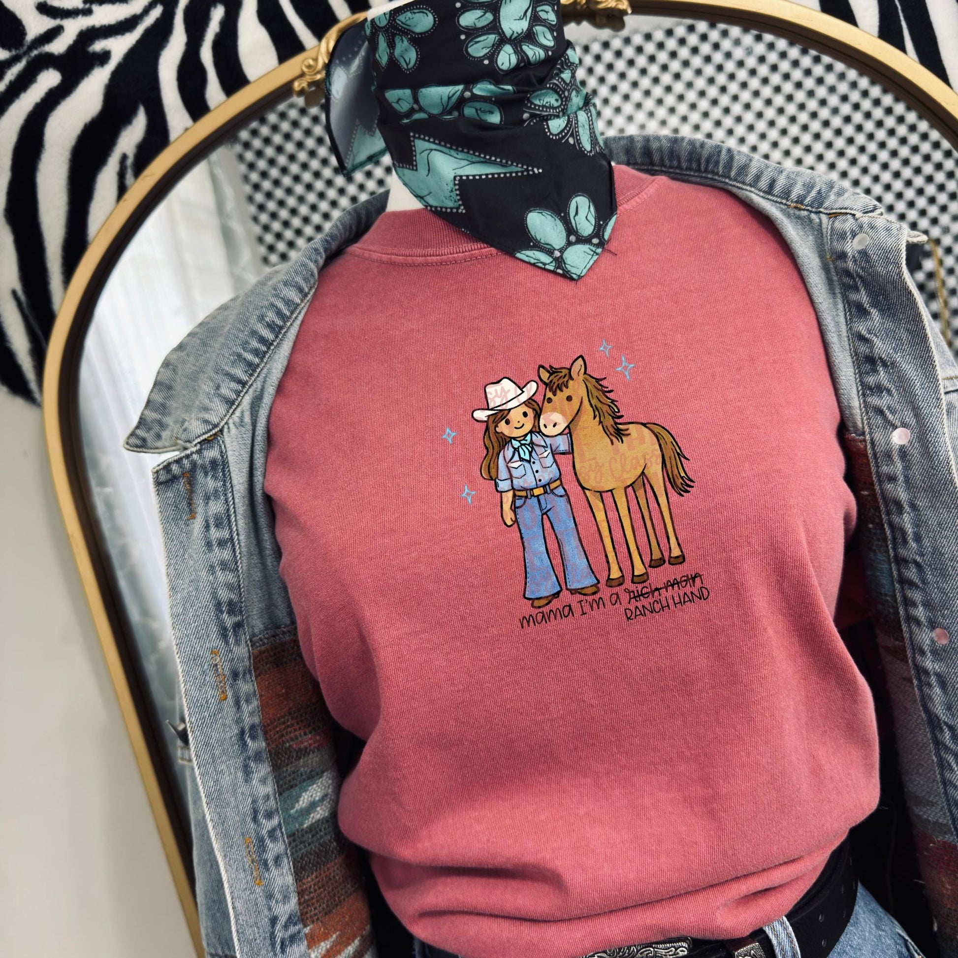 Ranch Hand Preppy Horse Doodle | Digital Design | PNG Retro Western | Country Trend Shirt