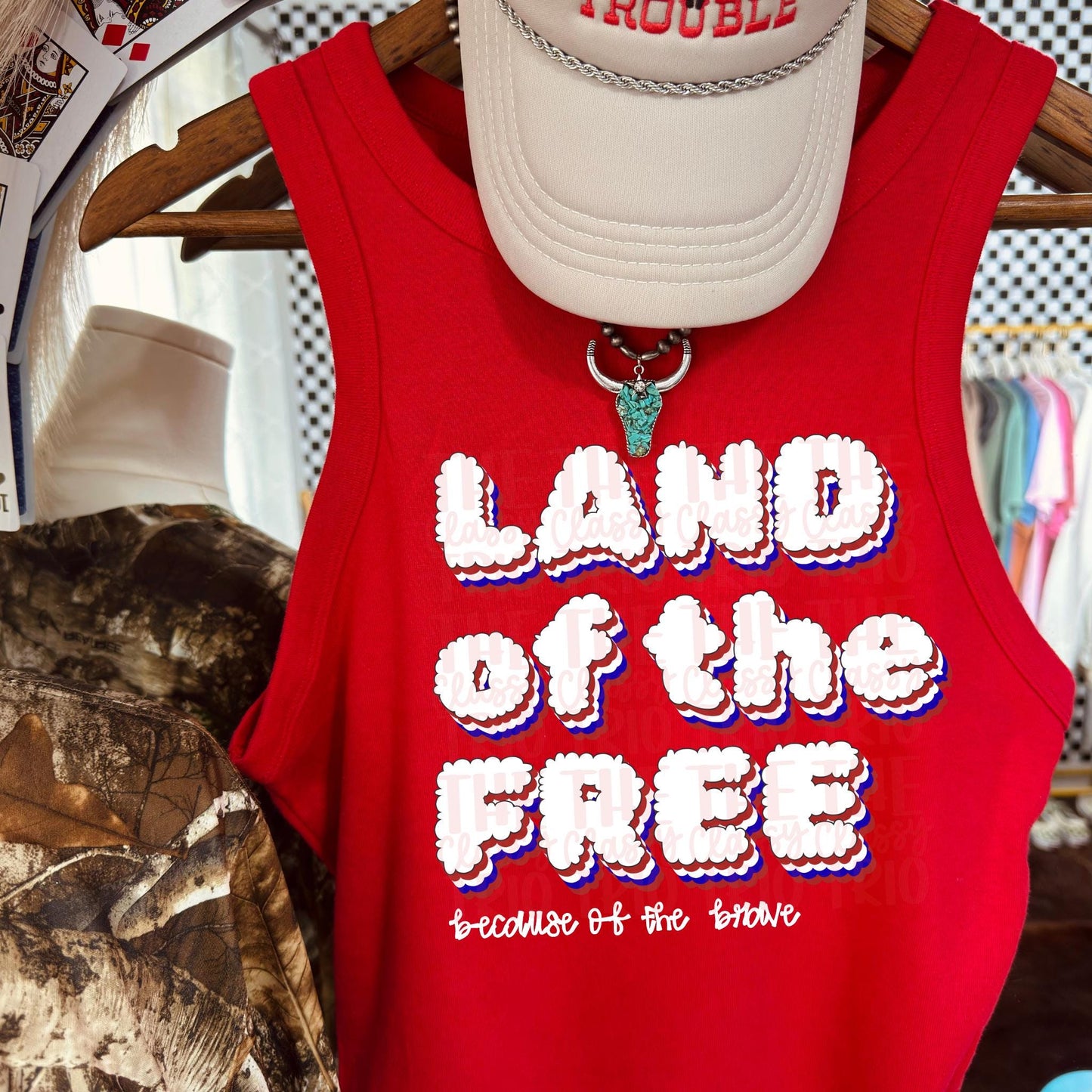 Land of the Free Because of the Brave | Digital Design PNG Memorial Day 4th July Shirt Design | Original Creator