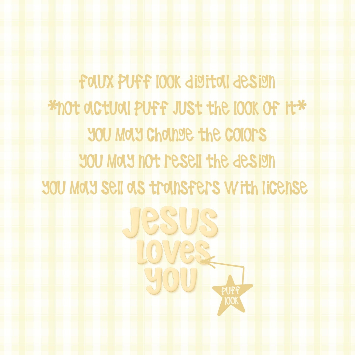 Jesus Loves You faux Puff | Christian Design (Digital Download)