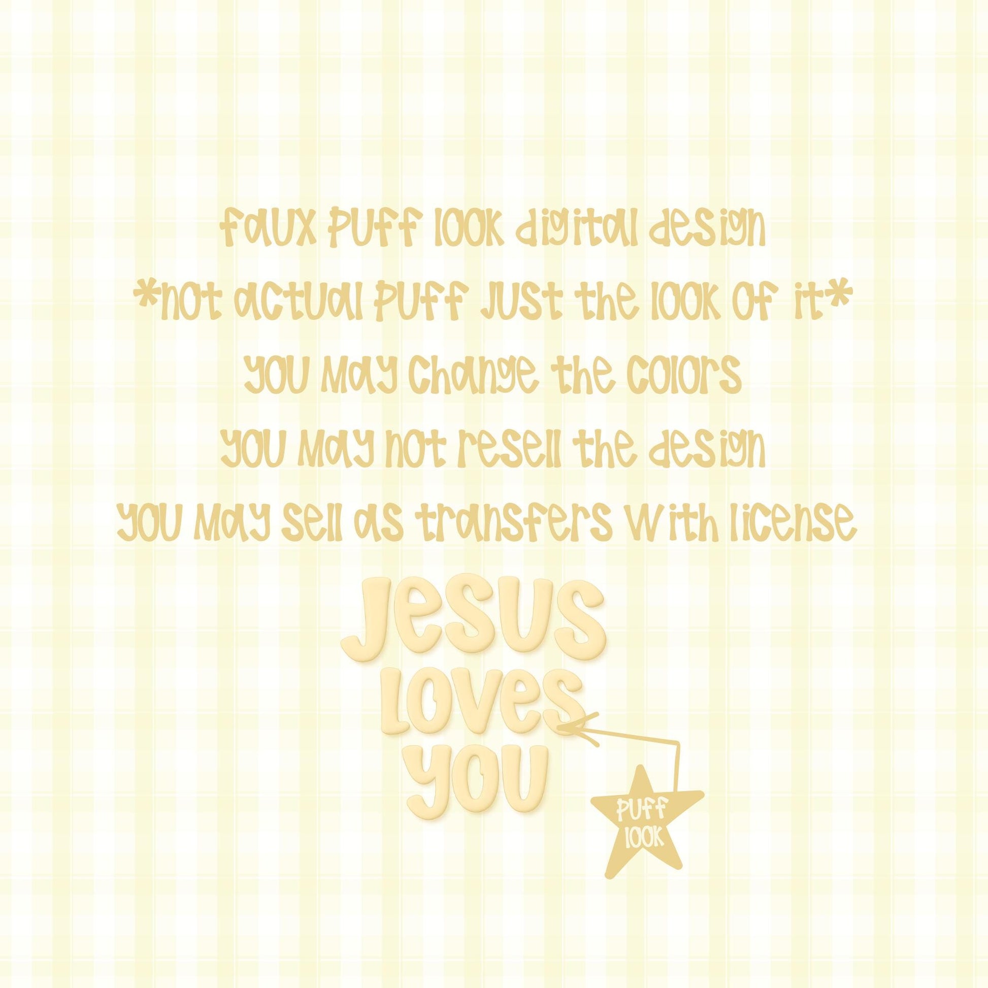 Jesus Loves You faux Puff | Christian Design (Digital Download)