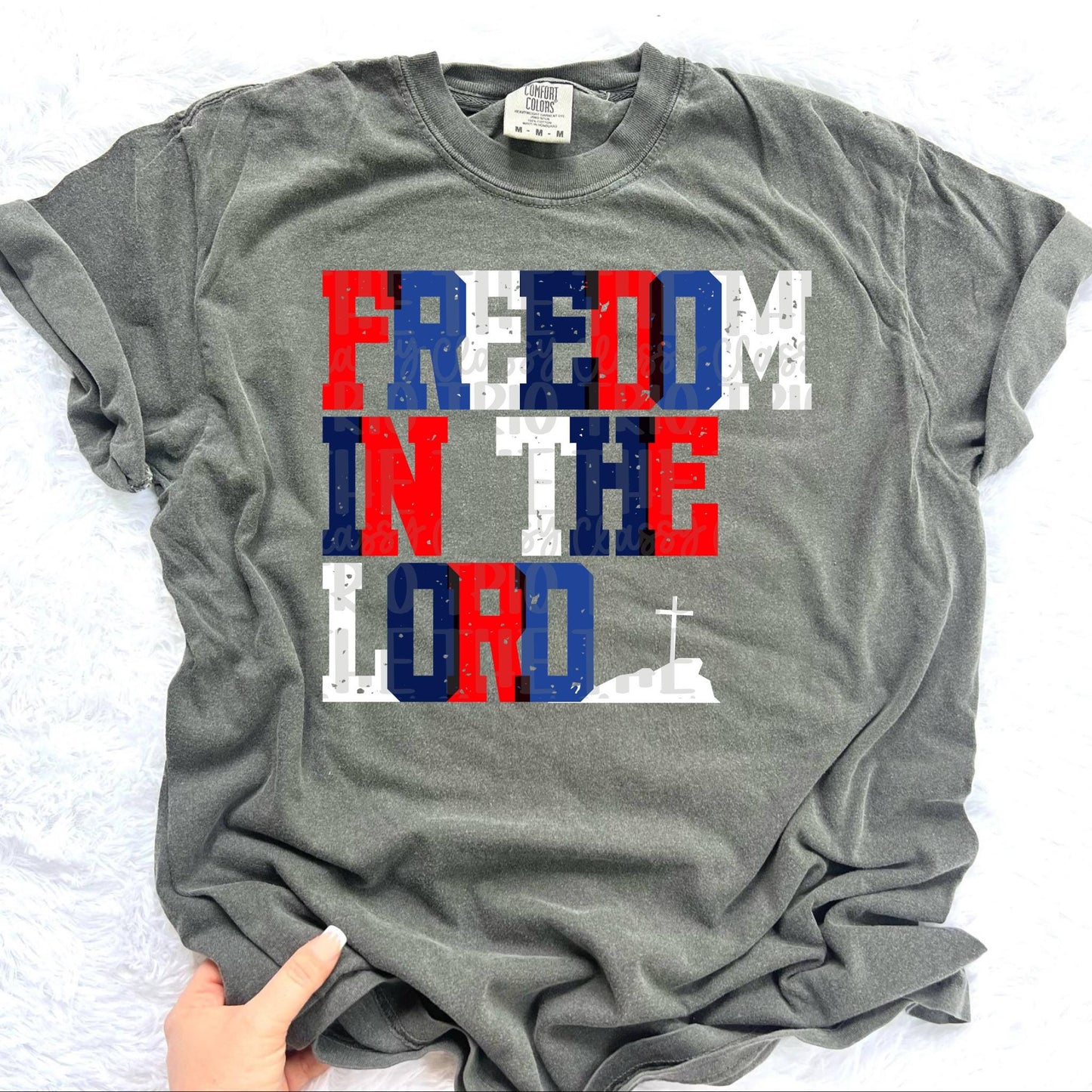 Freedom in the Lord PNG | Red White Blue Design (Digital Download)
