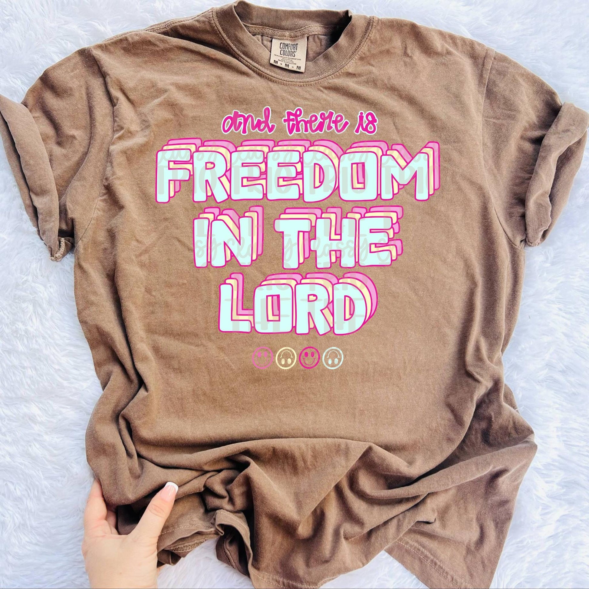 Freedom in the Lord Girly Colors PNG | Pastel Christian Design (Digital Download)