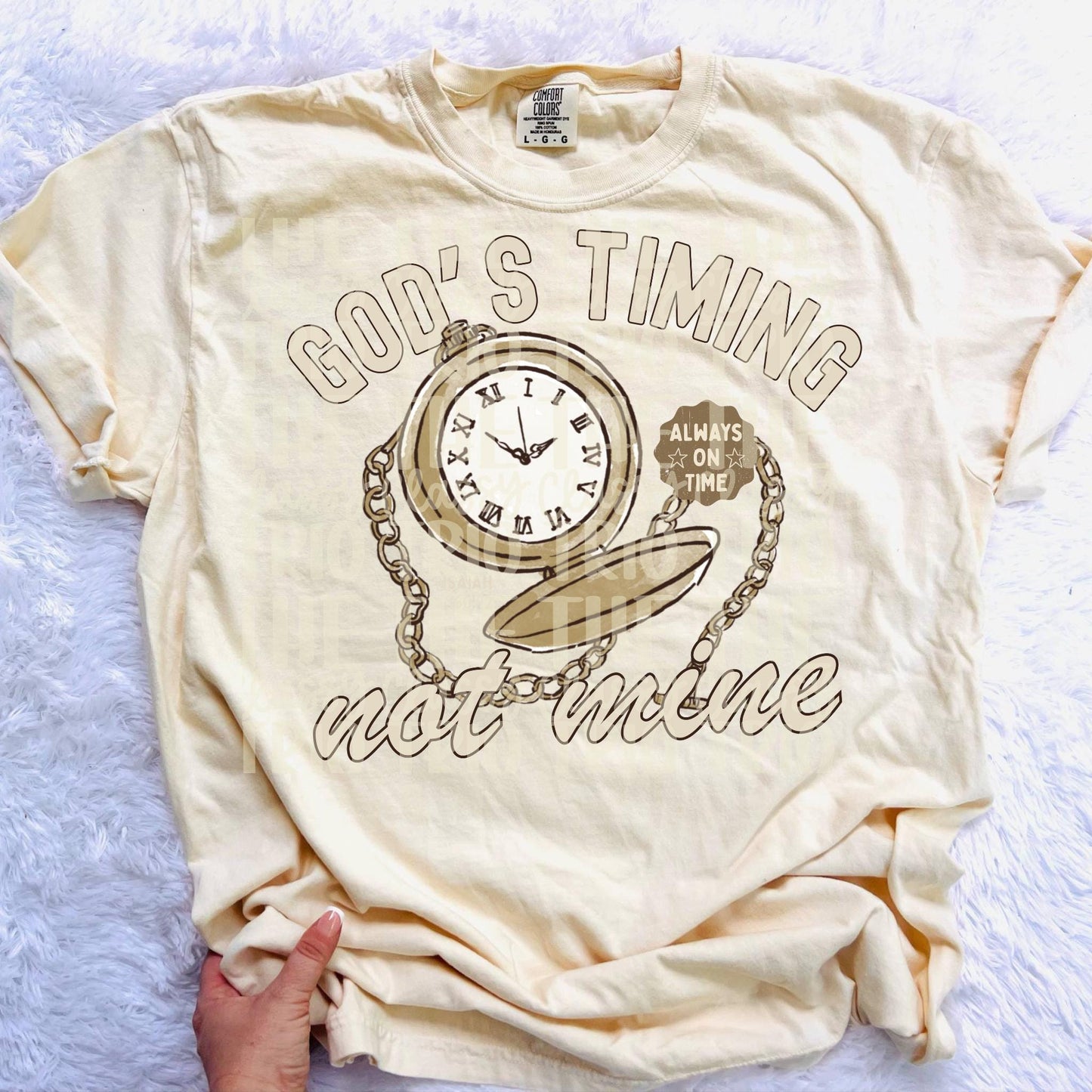 Gods Timing Not Mine PNG | Christian Doodle Design (Digital Download)