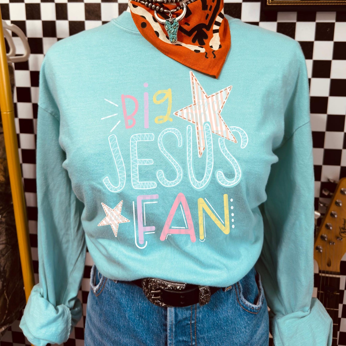 Big Jesus Fan Doodle Drawing Digital Design | PNG | Sublimation | Christian Design | Original Creator |