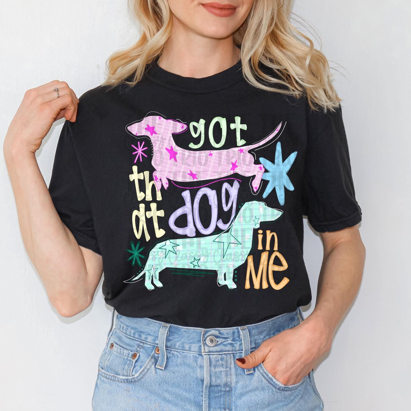 Y2K Preppy Dachshund Doodle | Digital Design | PNG | Sublimation | Hand Drawn | Funny Trendy Shirt | Dotson Dog