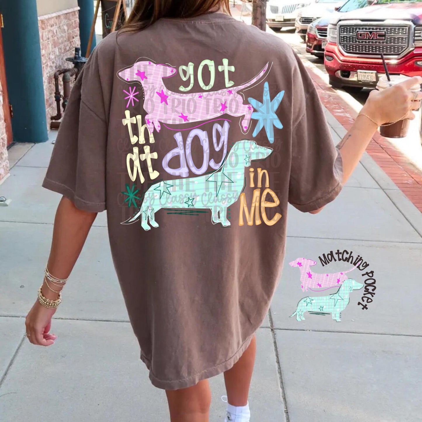 Y2K Preppy Dachshund Doodle | Digital Design | PNG | Sublimation | Hand Drawn | Funny Trendy Shirt | Dotson Dog