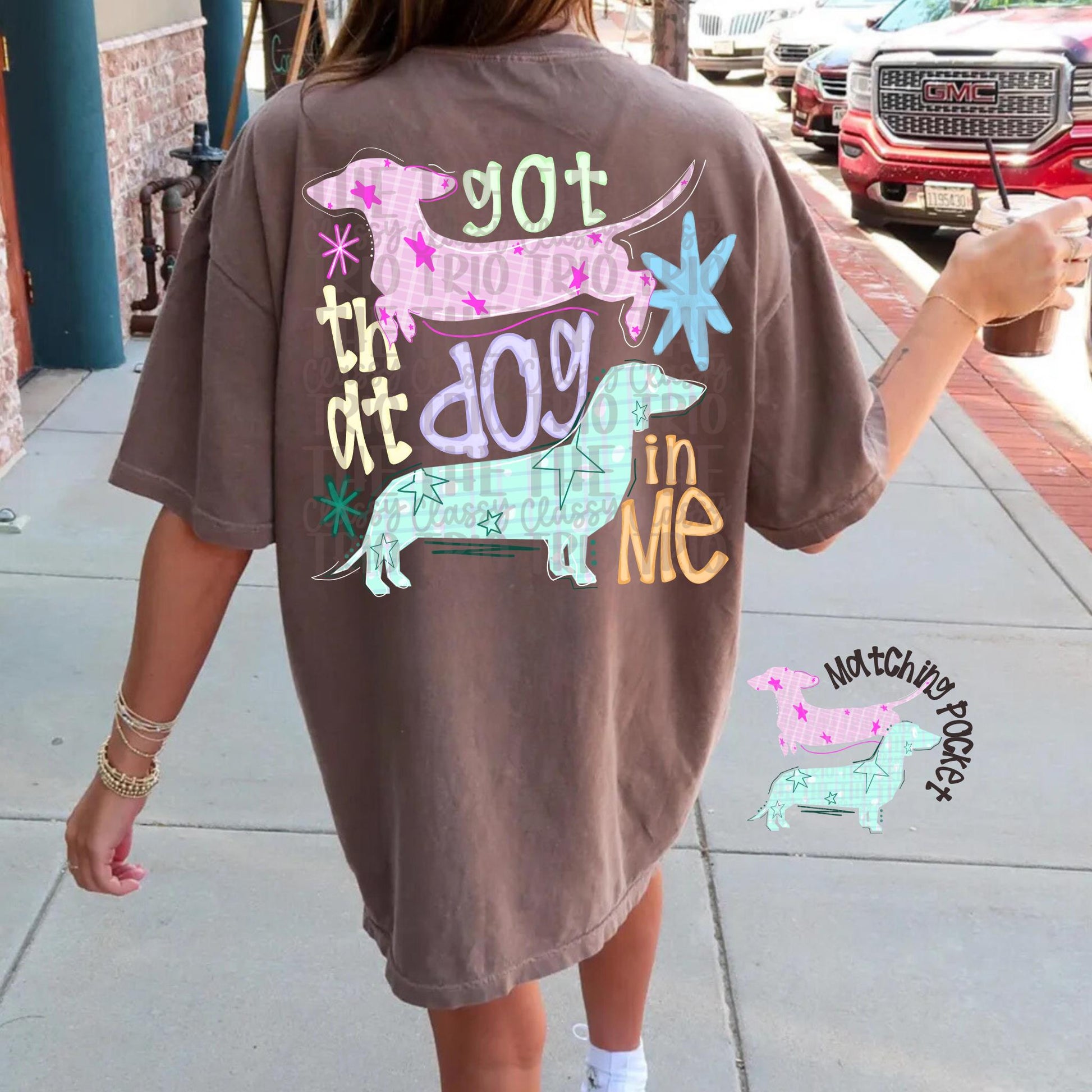 Y2K Preppy Dachshund Doodle | Digital Design | PNG | Sublimation | Hand Drawn | Funny Trendy Shirt | Dotson Dog