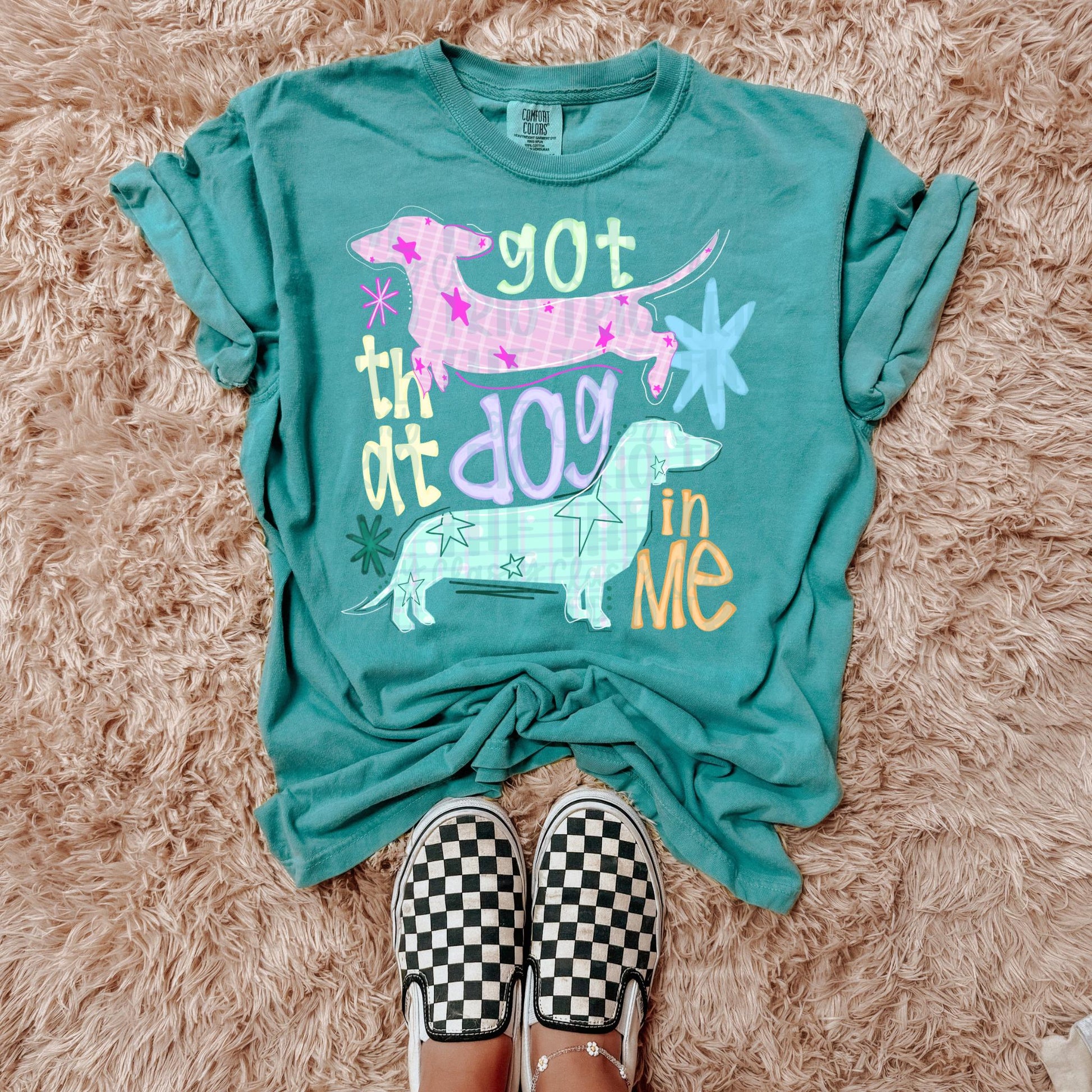 Y2K Preppy Dachshund Doodle | Digital Design | PNG | Sublimation | Hand Drawn | Funny Trendy Shirt | Dotson Dog