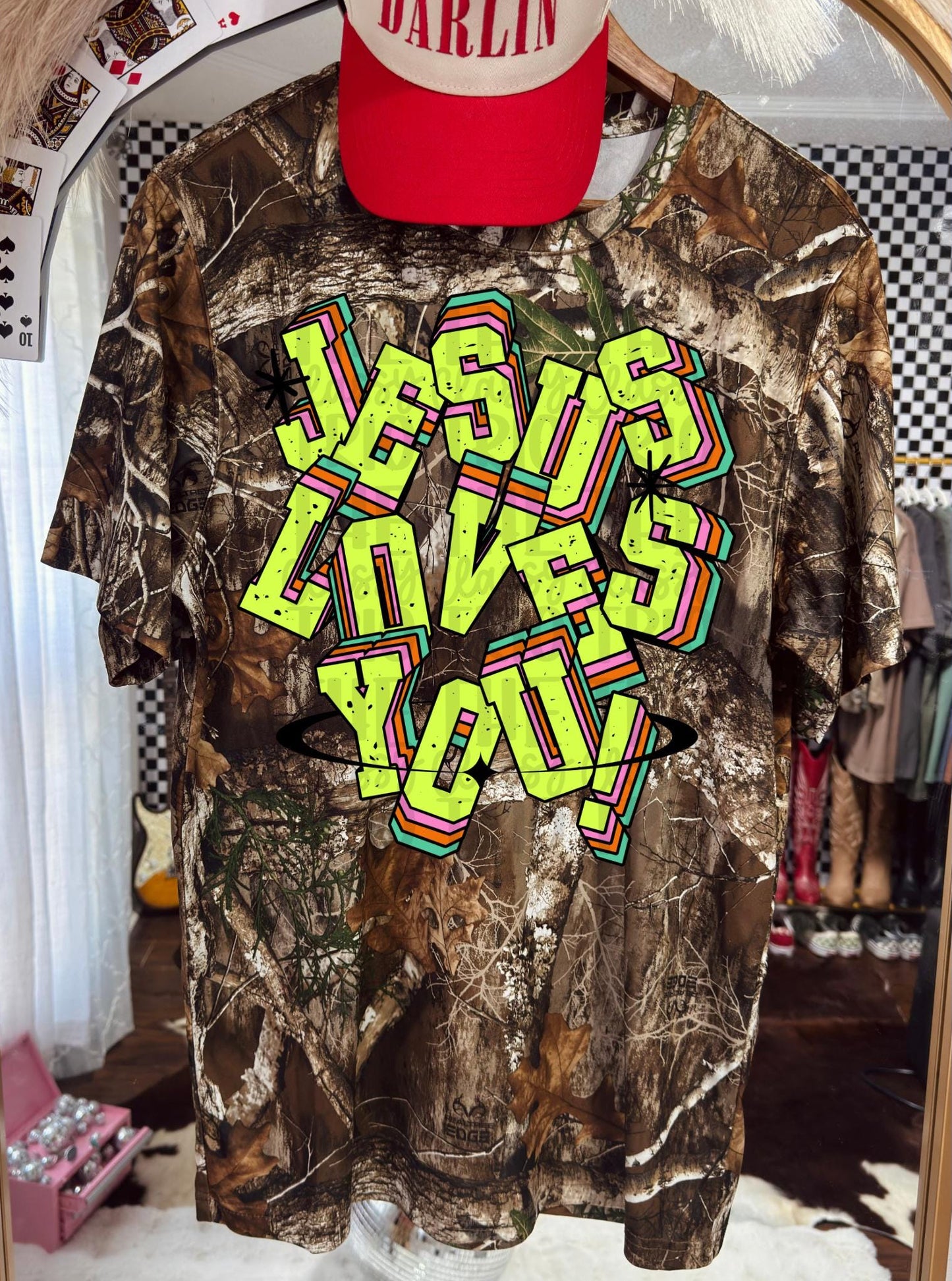 Jesus Loves You Y2K Neon PNG | Christian Sublimation Design (Digital Download)