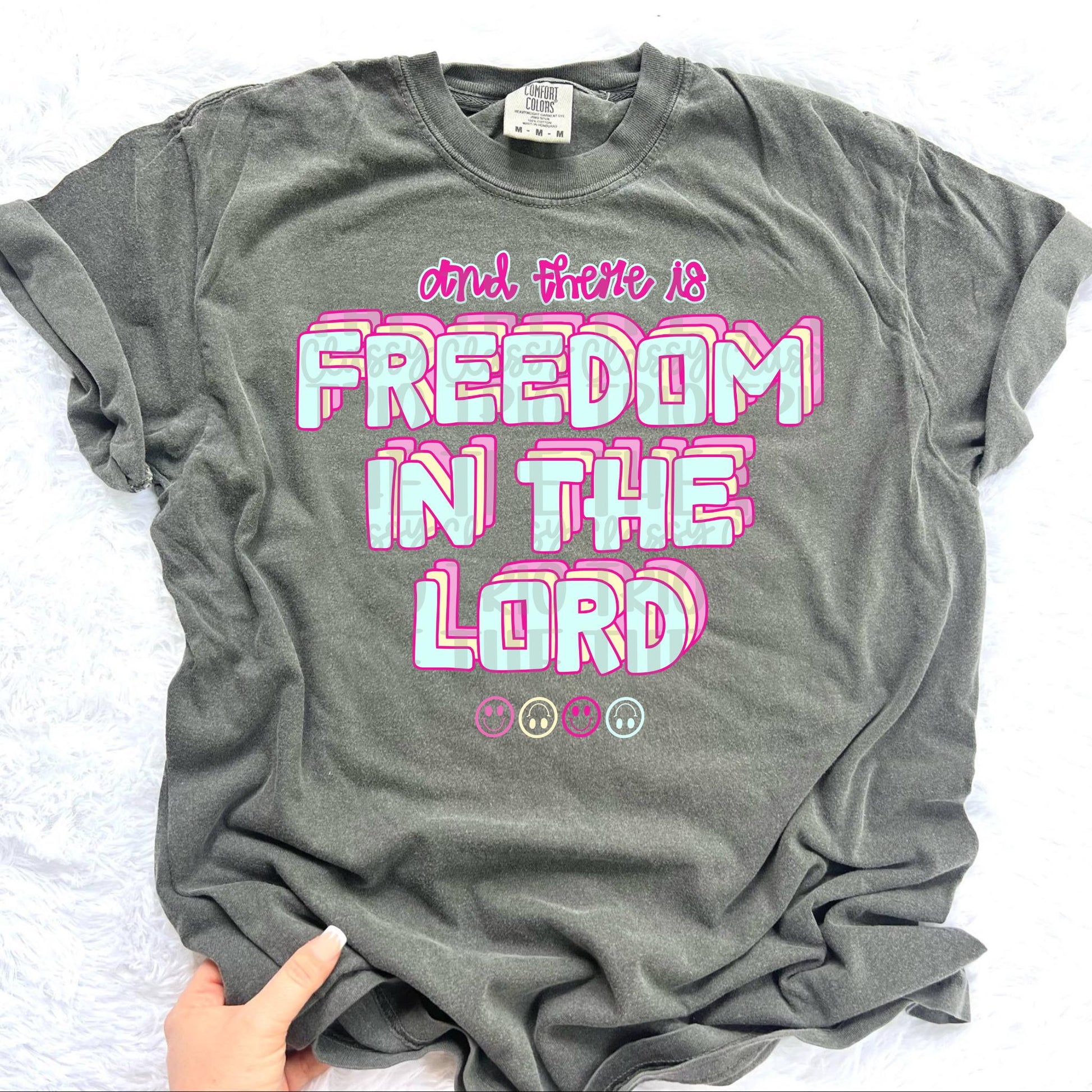 Freedom in the Lord Girly Colors PNG | Pastel Christian Design (Digital Download)
