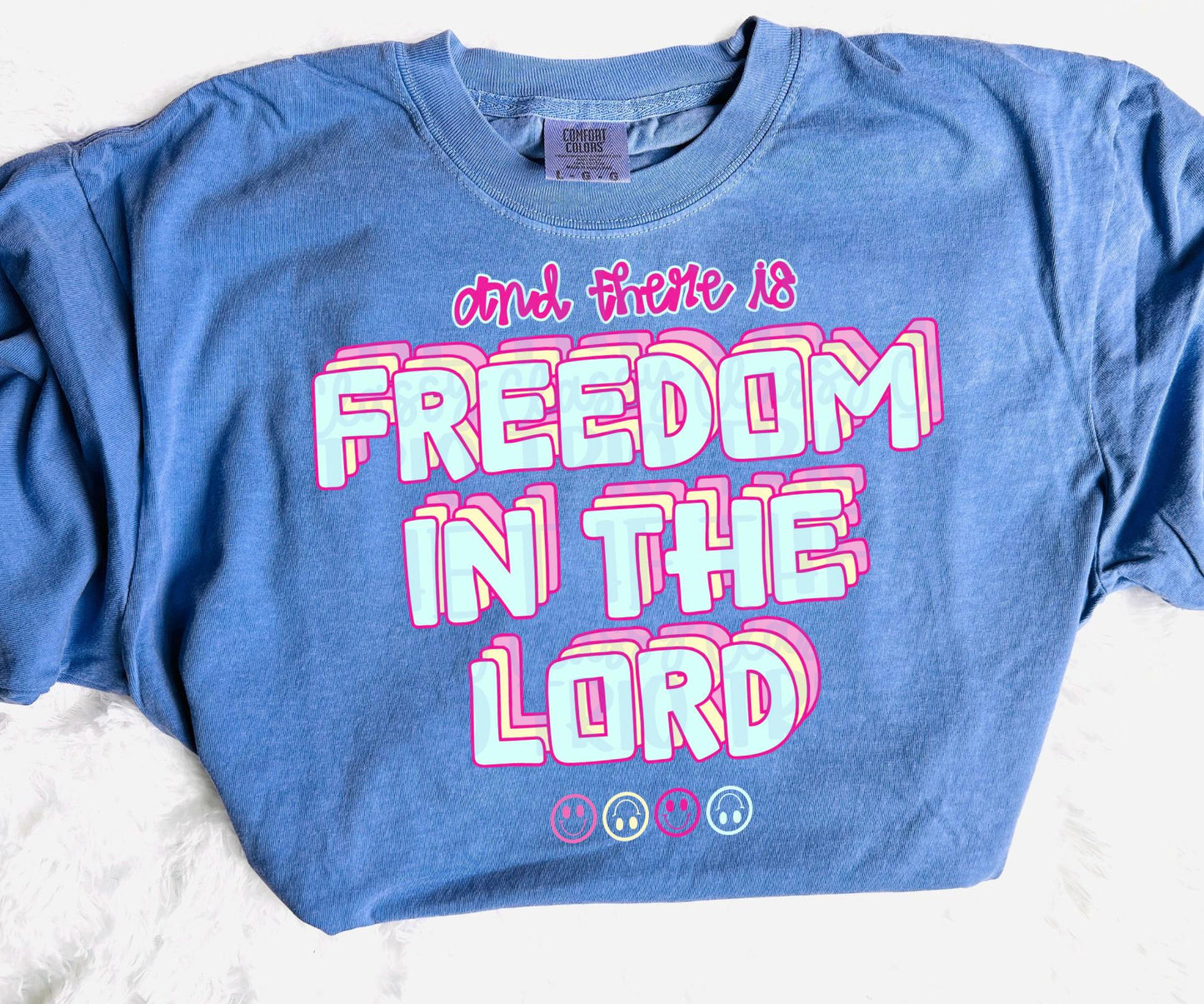 Freedom in the Lord Girly Colors PNG | Pastel Christian Design (Digital Download)