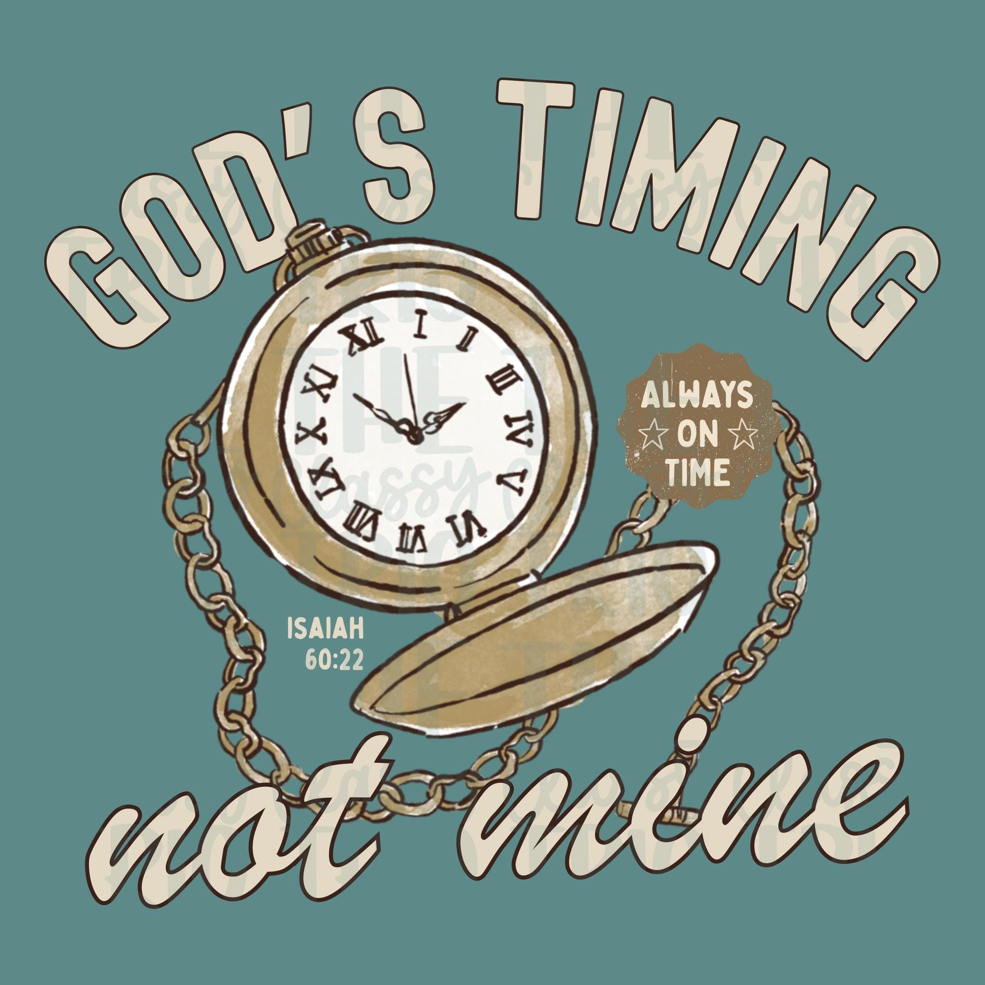 Gods Timing Not Mine PNG | Christian Doodle Design (Digital Download)