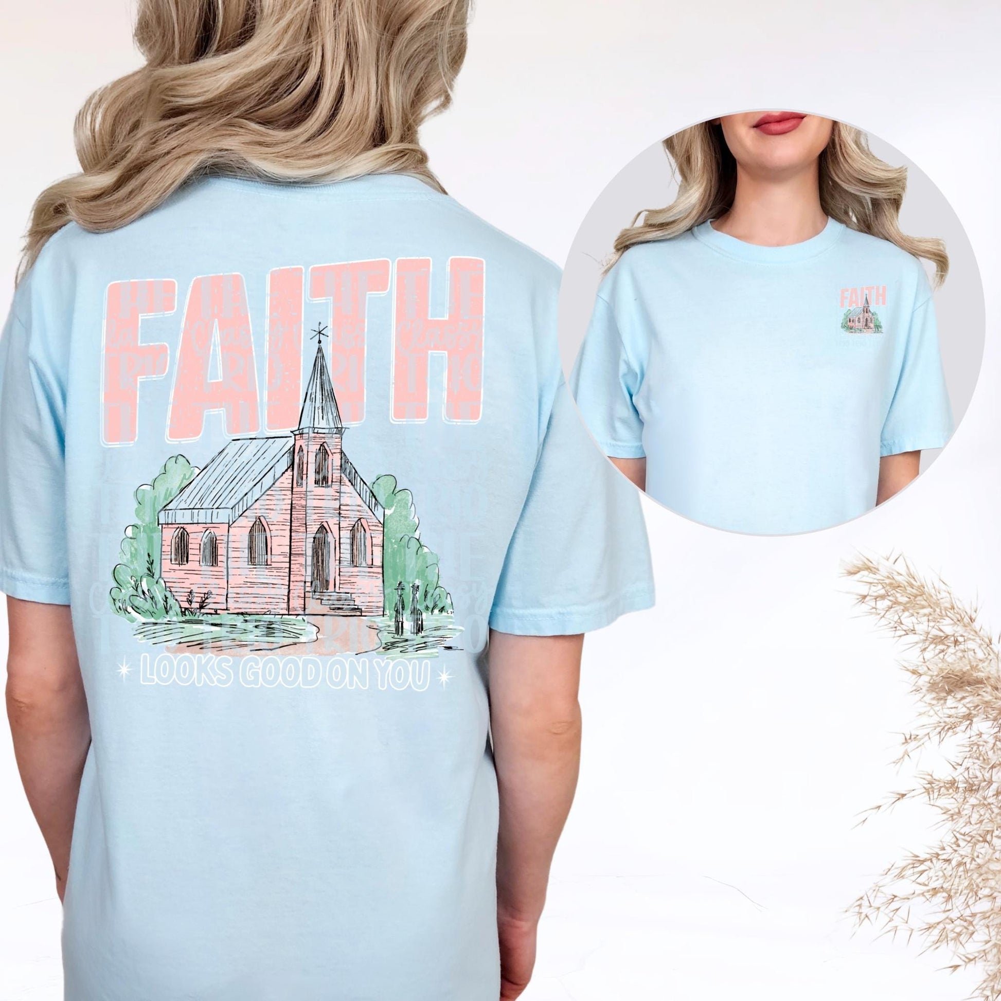Faith Looks Good On You PNG | Christian Doodle Design (Digital Download)