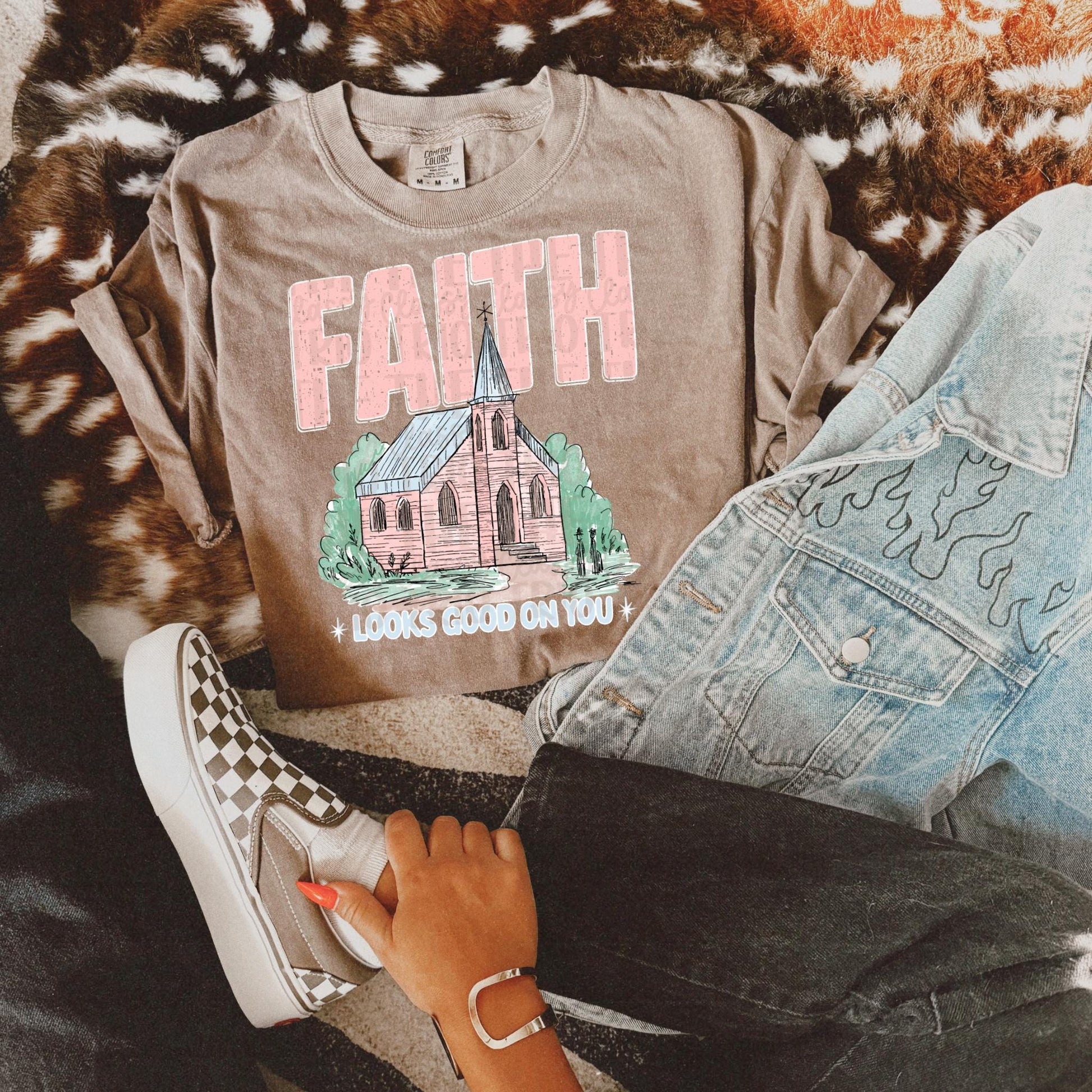 Faith Looks Good On You PNG | Christian Doodle Design (Digital Download)