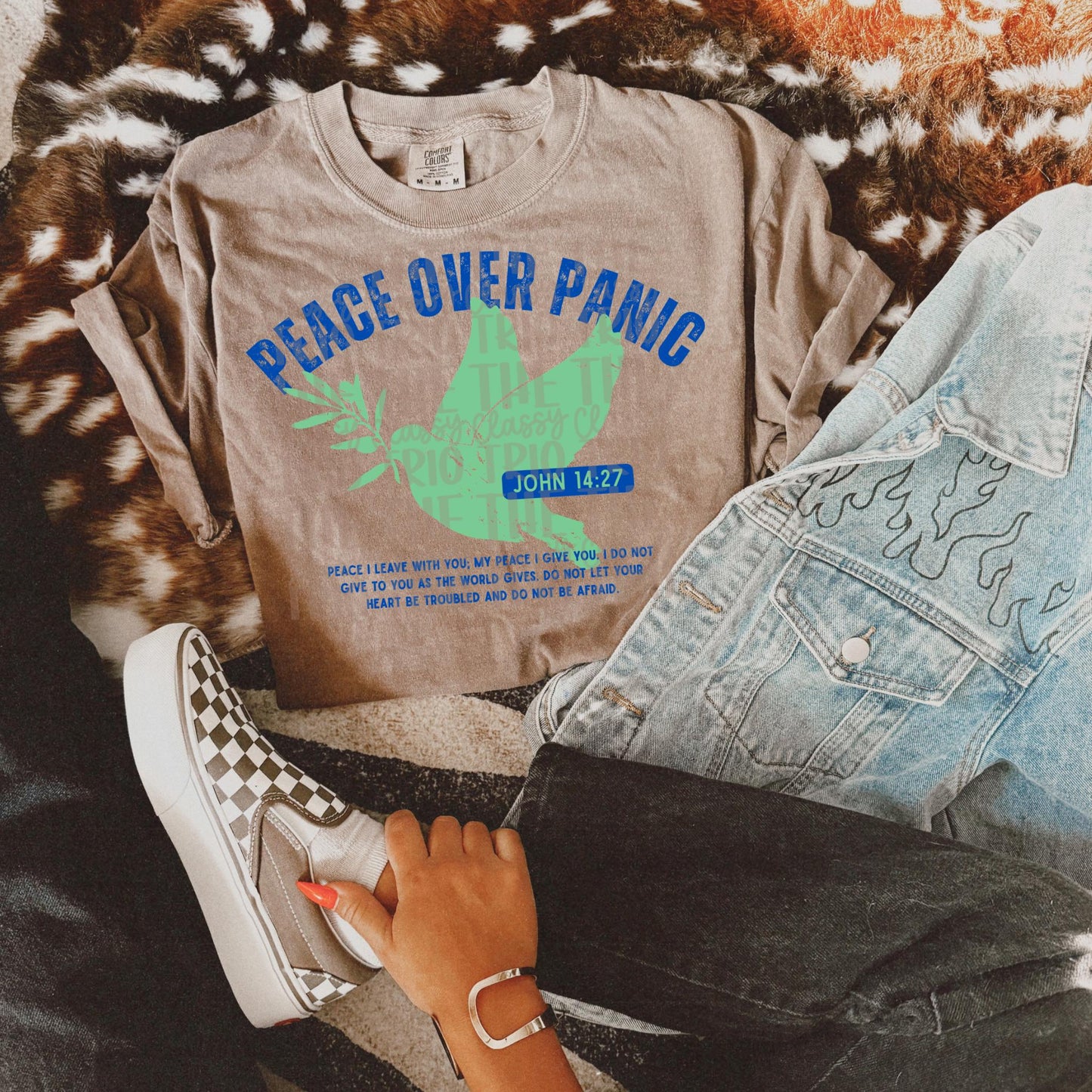Peace Over Panic PNG | Christian Doodle Design (Digital Download)