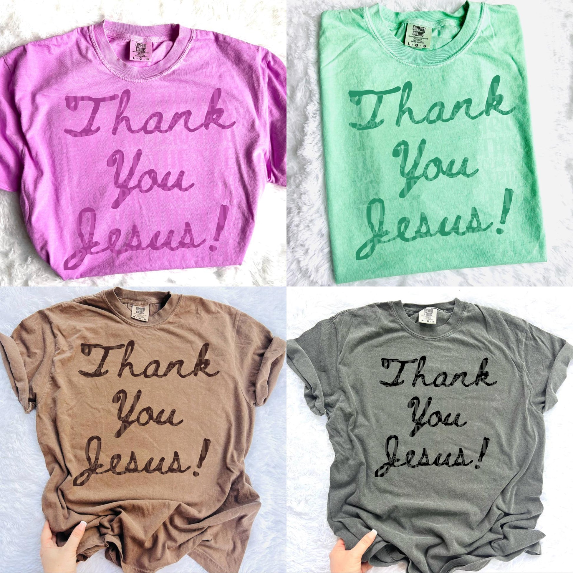 Thank You Jesus Digital PNG | Multiple Colors Faith T-Shirt Design (Digital Download)
