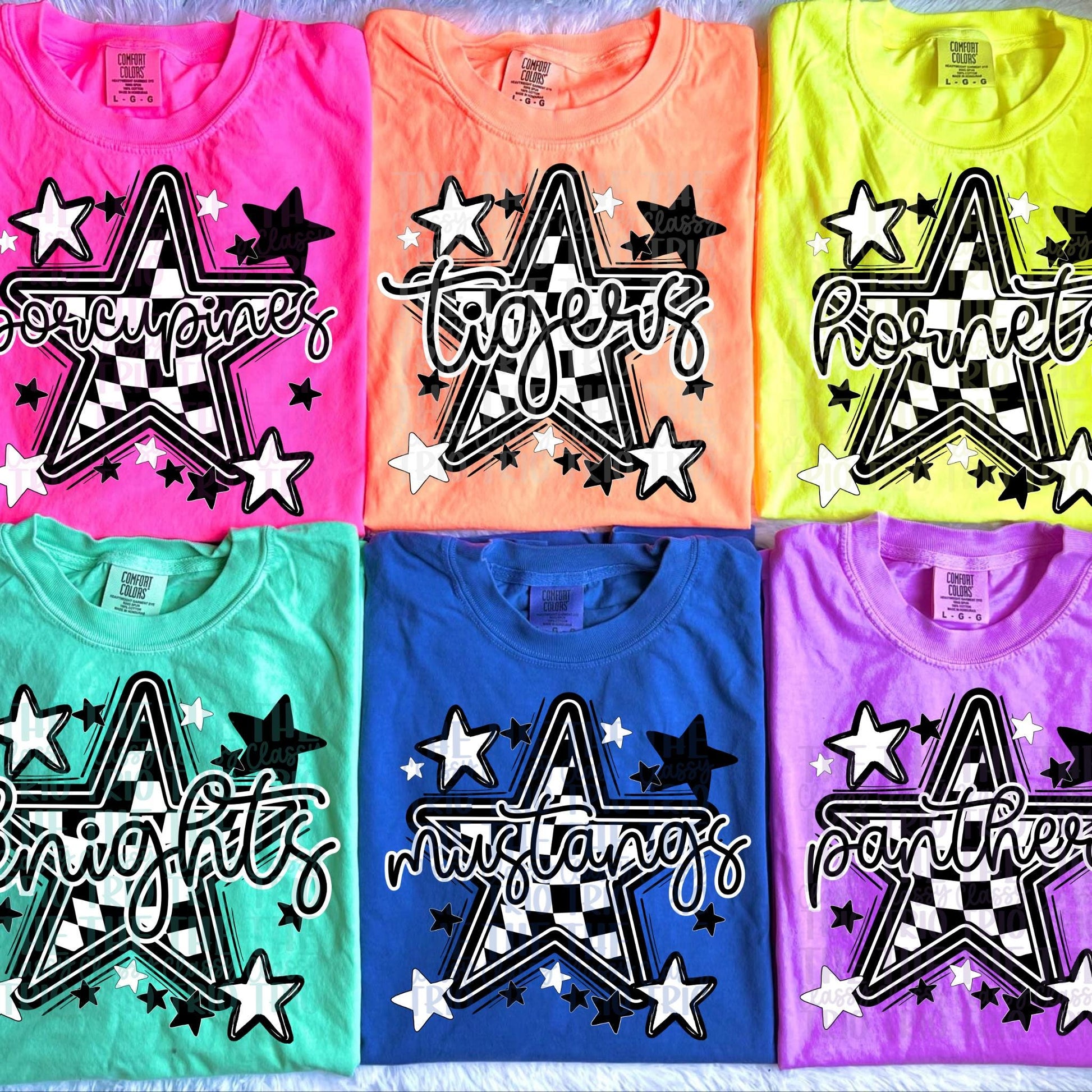 Checkered Star Mascot Bundle PNG | Sports Mom Coquette Design | Game Day Shirt PNG | Team Spirit Mascot | School Spirit Digital | Trendy